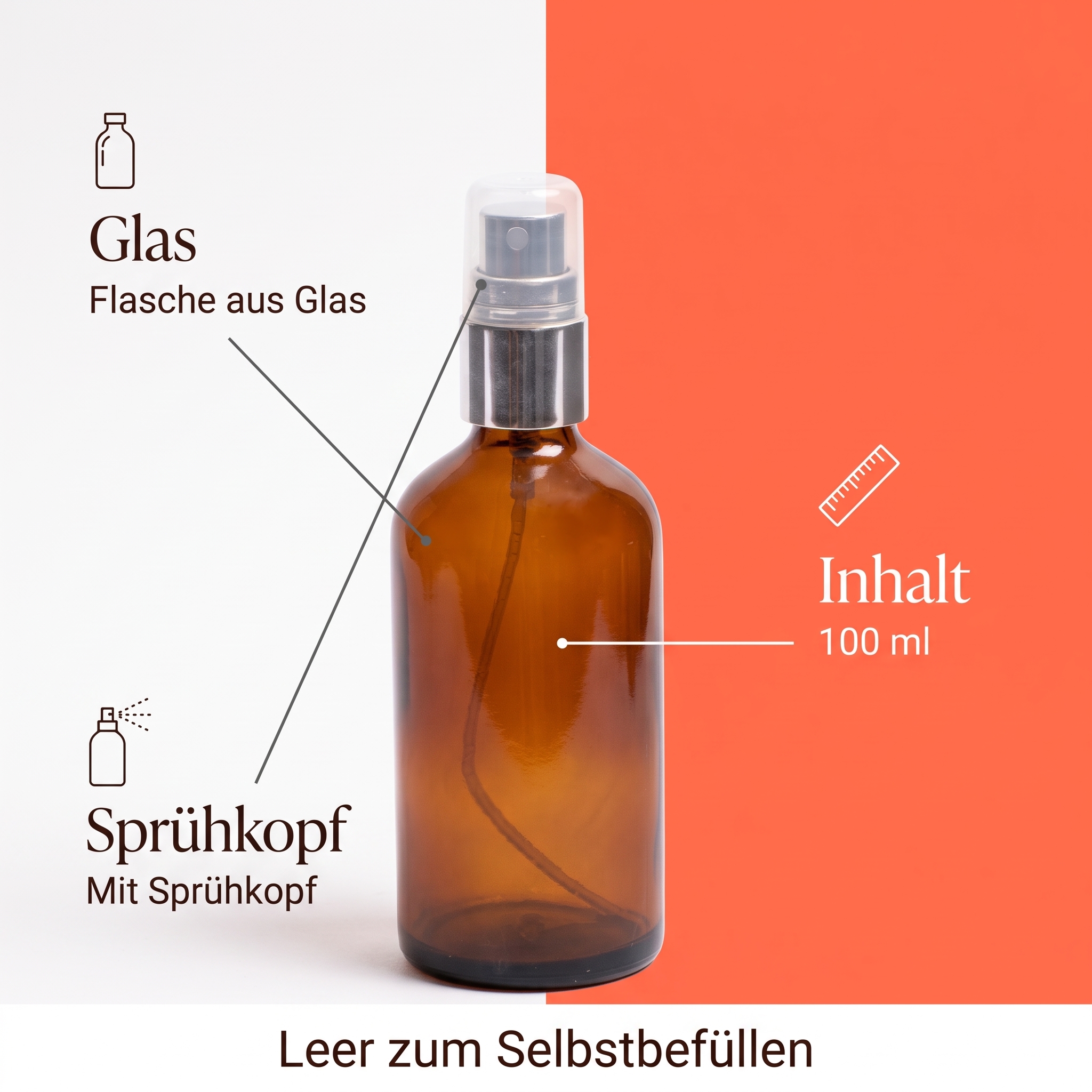 Sprühflasche aus Glas 100ml leer Sprühflasche aus Glas 100ml leer