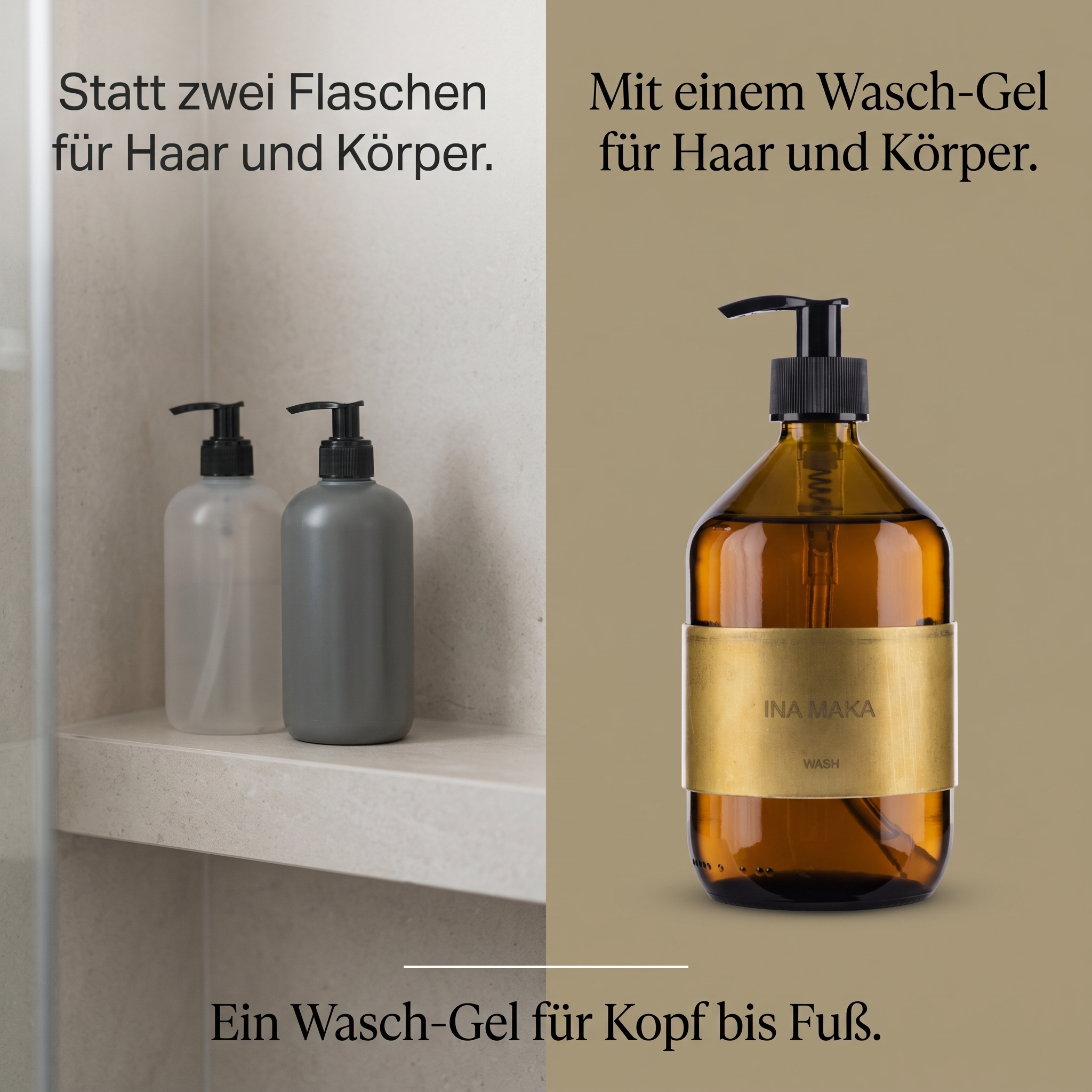 Organic Hair and Bodywash mit Messingmanschette 
