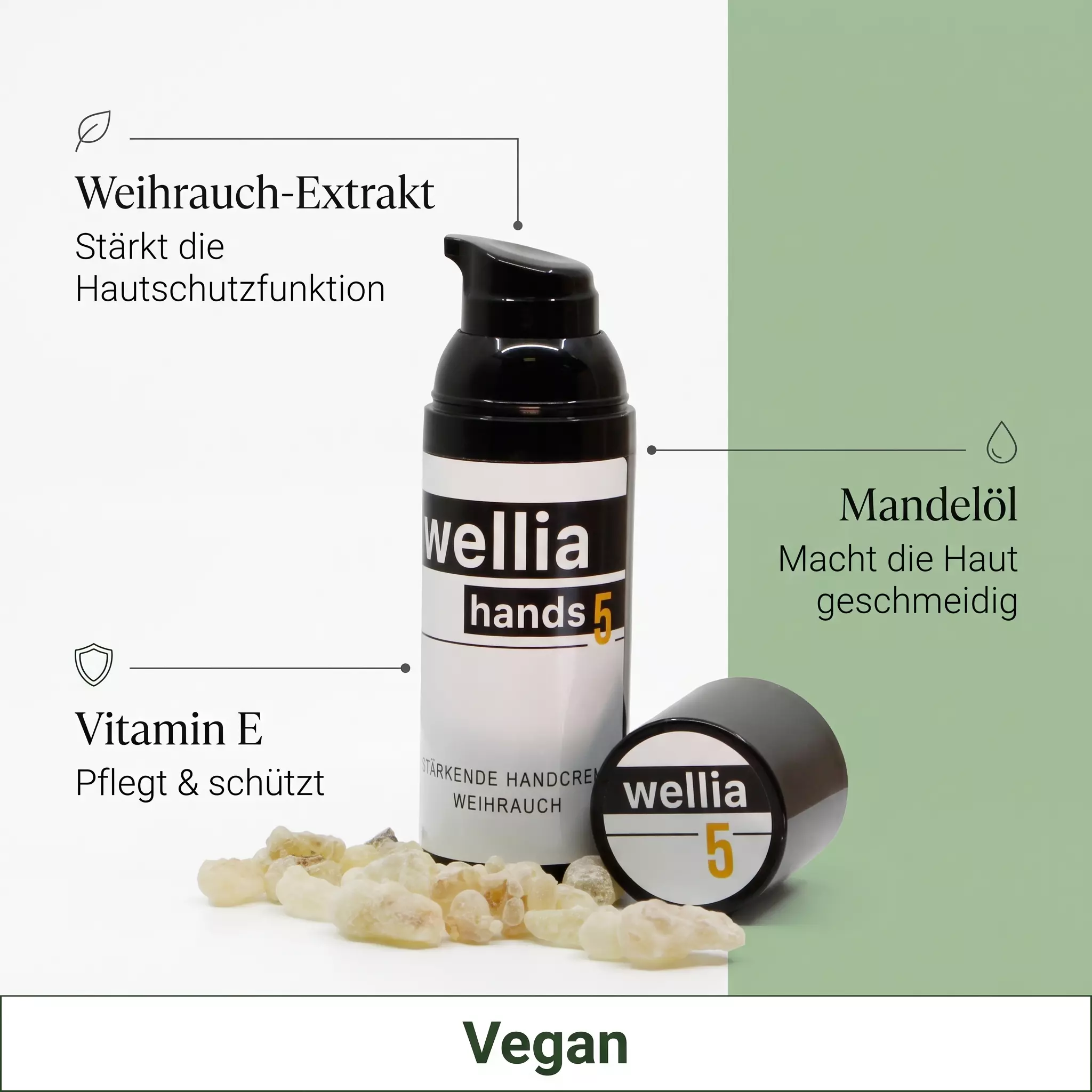 Stärkende Handcreme wellia 5 - Weihrauch