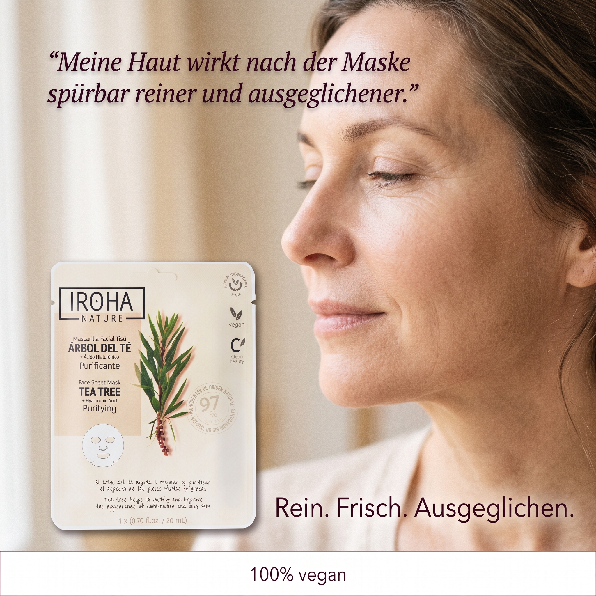Vliesmaske Purifying Tea Tree