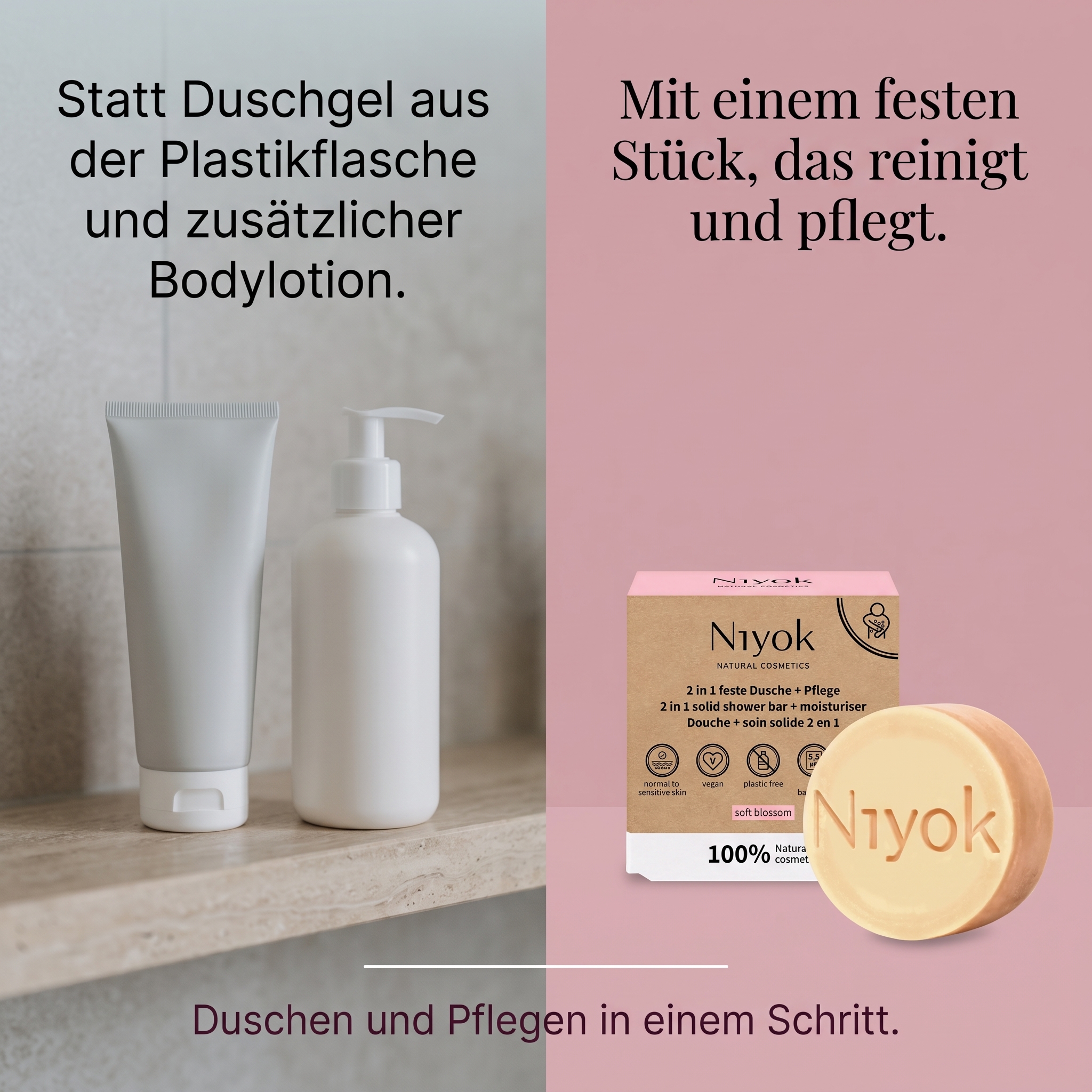 2 in 1 feste Dusche & Pflege Soft blossom 