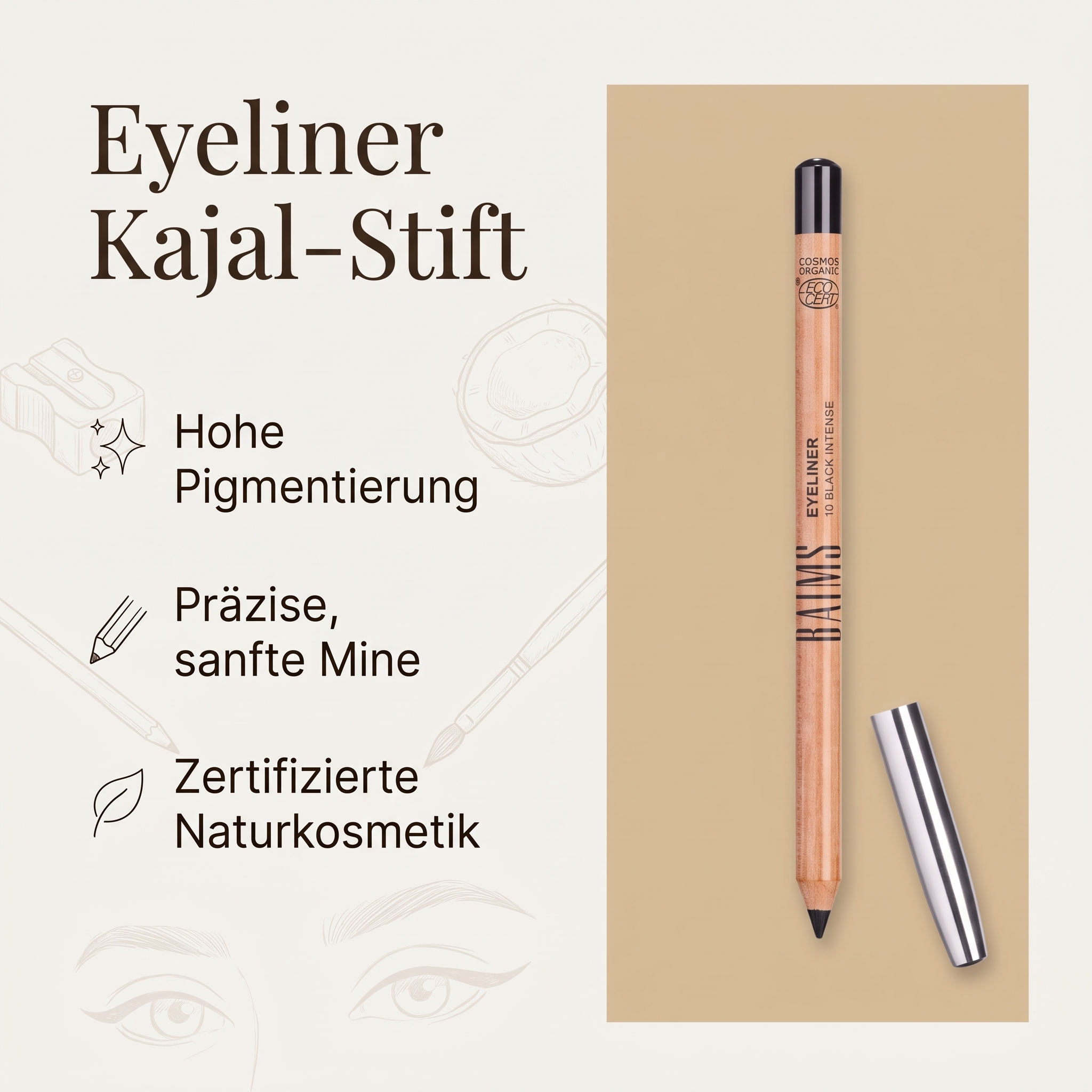 Eyeliner Kajal-Stift schwarz (Black Intense) Eyeliner Kajal-Stift schwarz (Black Intense)