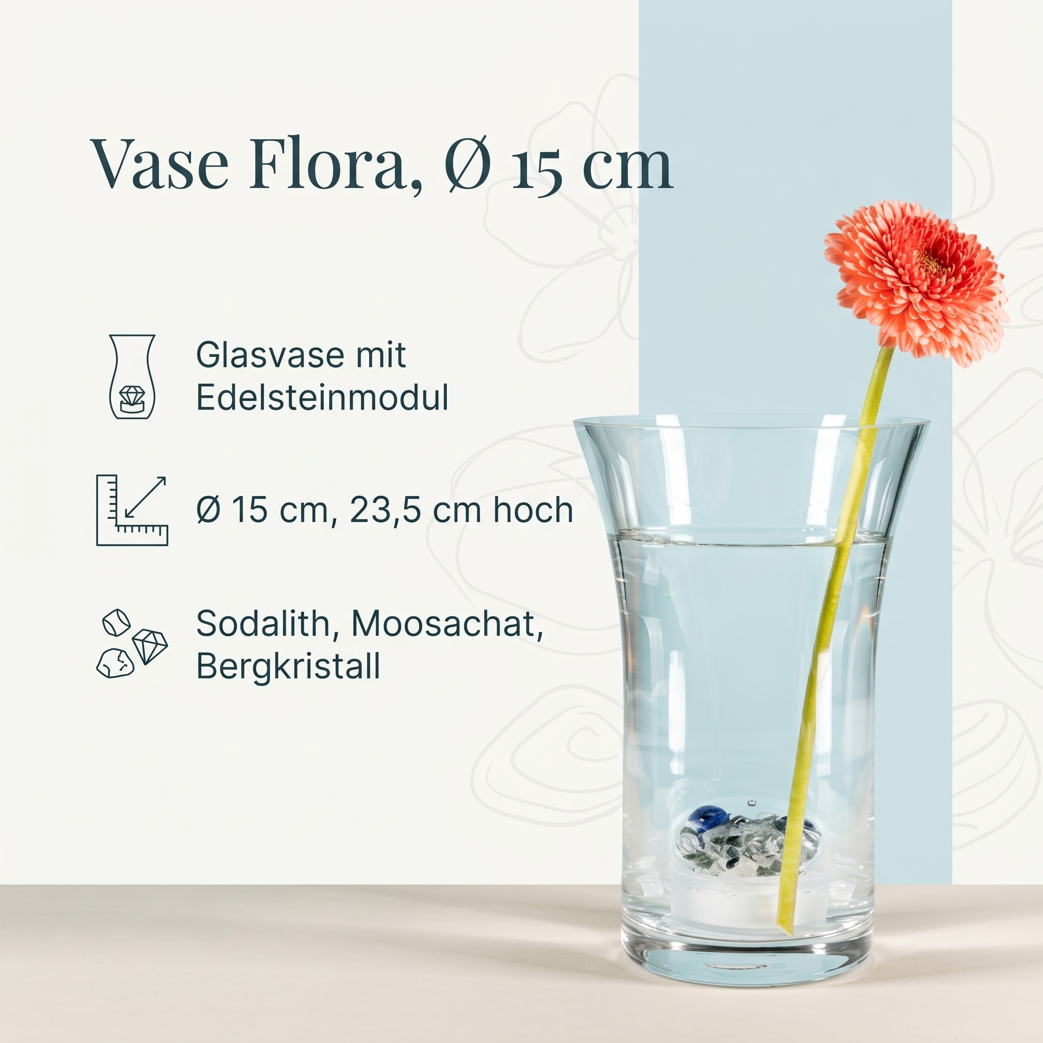 Flora - Vase ⌀ 15cm / 23,5cm hoch