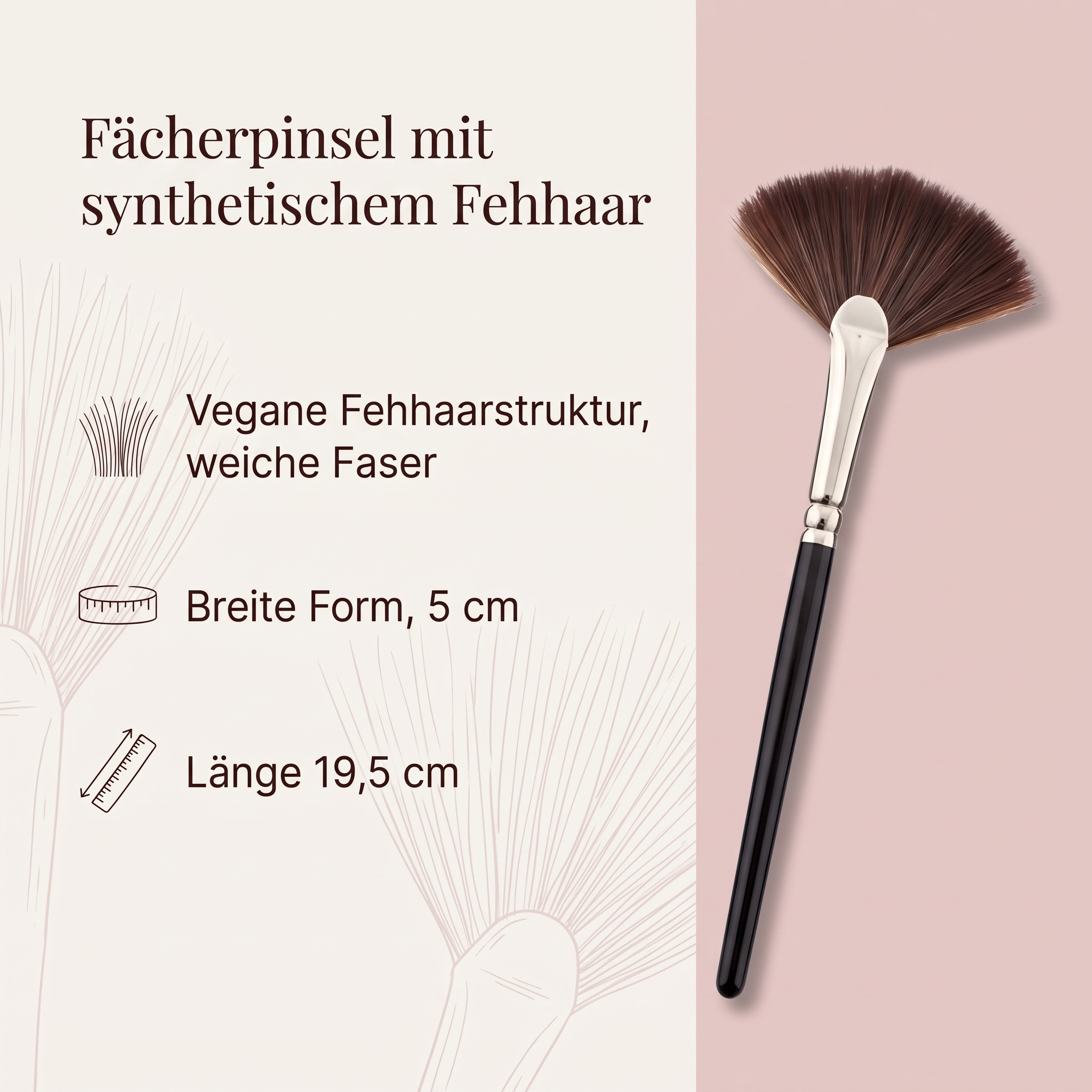 Fächerpinsel, synthetisches Fehhaar Fächerpinsel, synthetisches Fehhaar