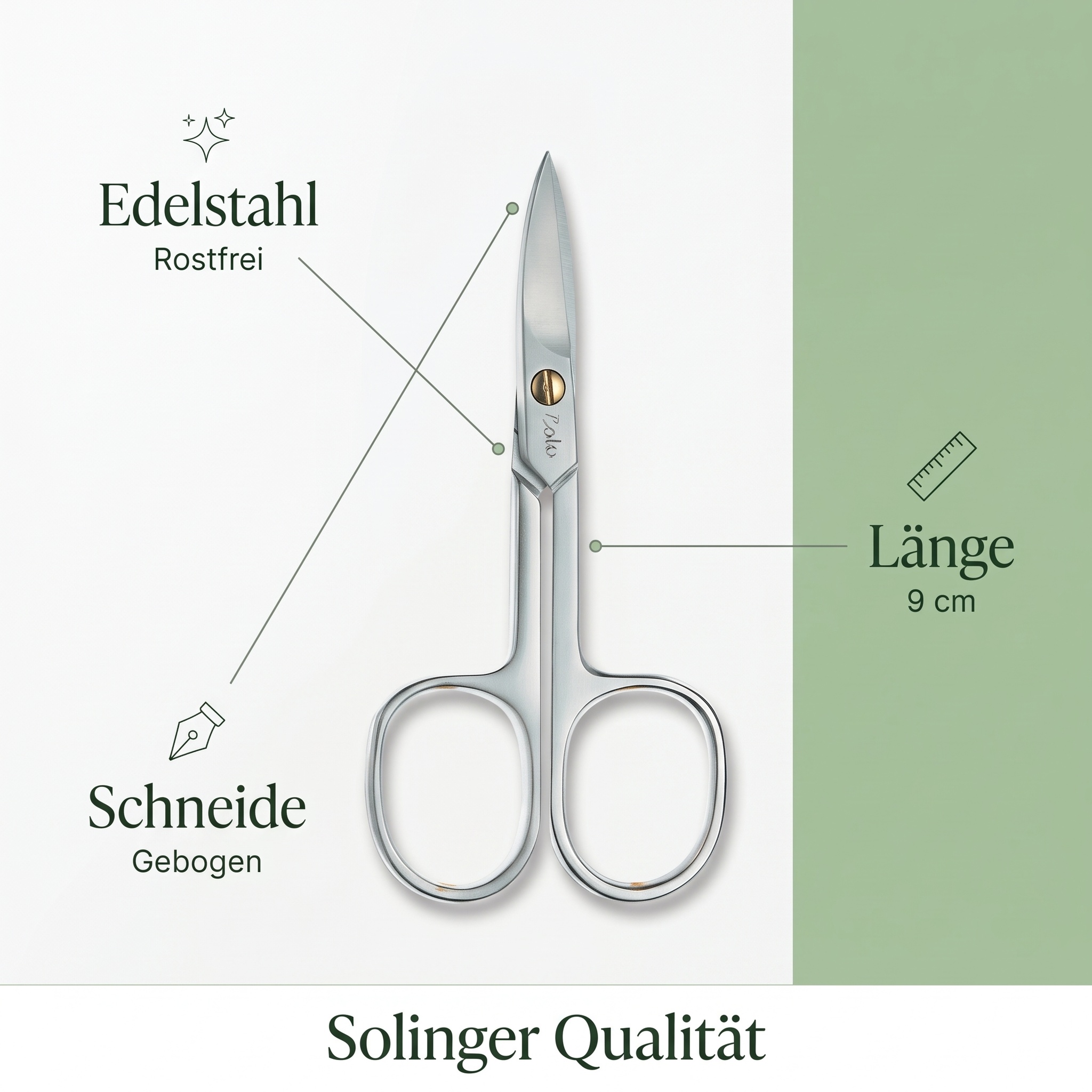 Nagelschere gebogen, Edelstahl, rostfrei 9cm Nagelschere gebogen, Edelstahl, rostfrei 9cm