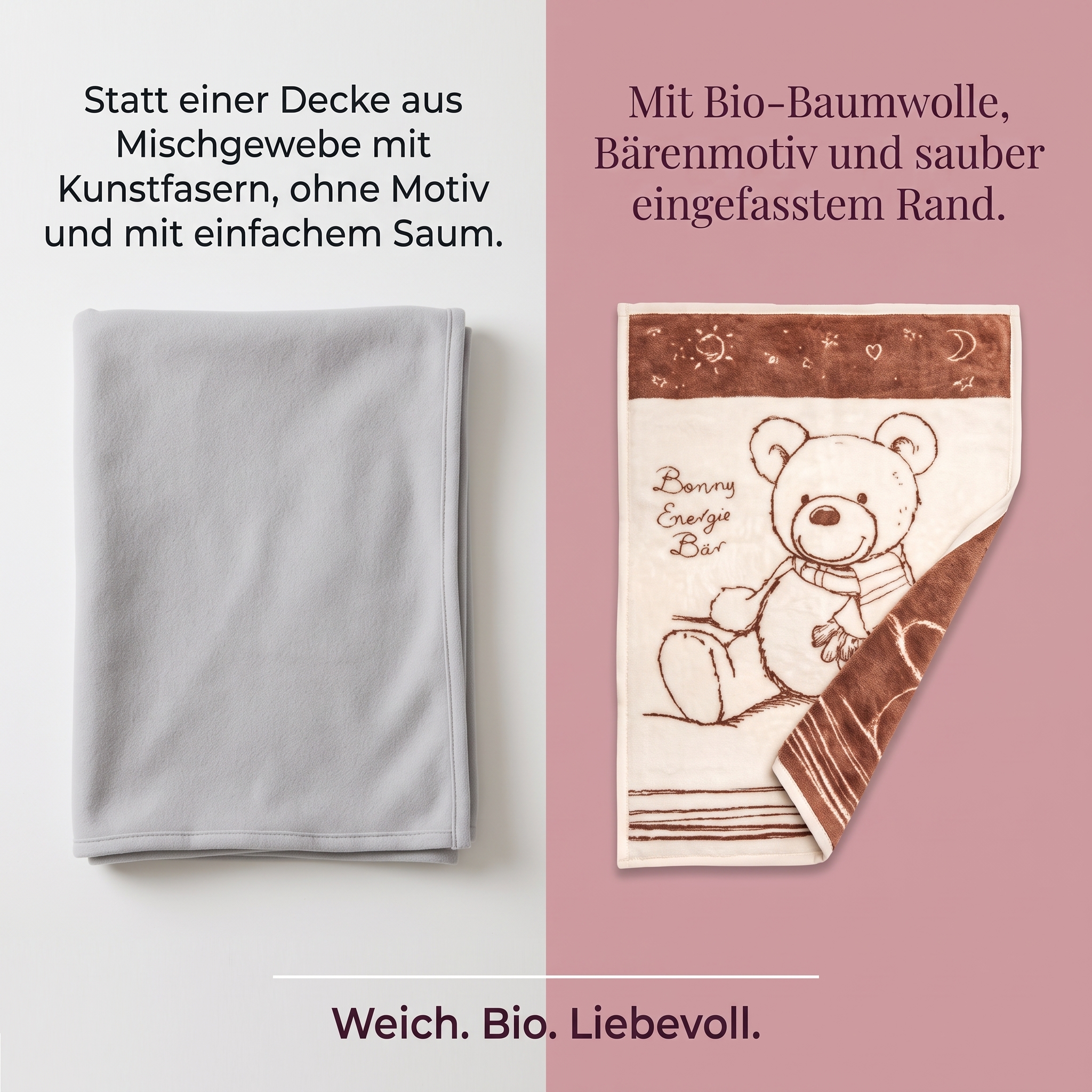 Babydecke Bio mit Energie 75x100 cm Babydecke Bio mit Energie 75x100 cm