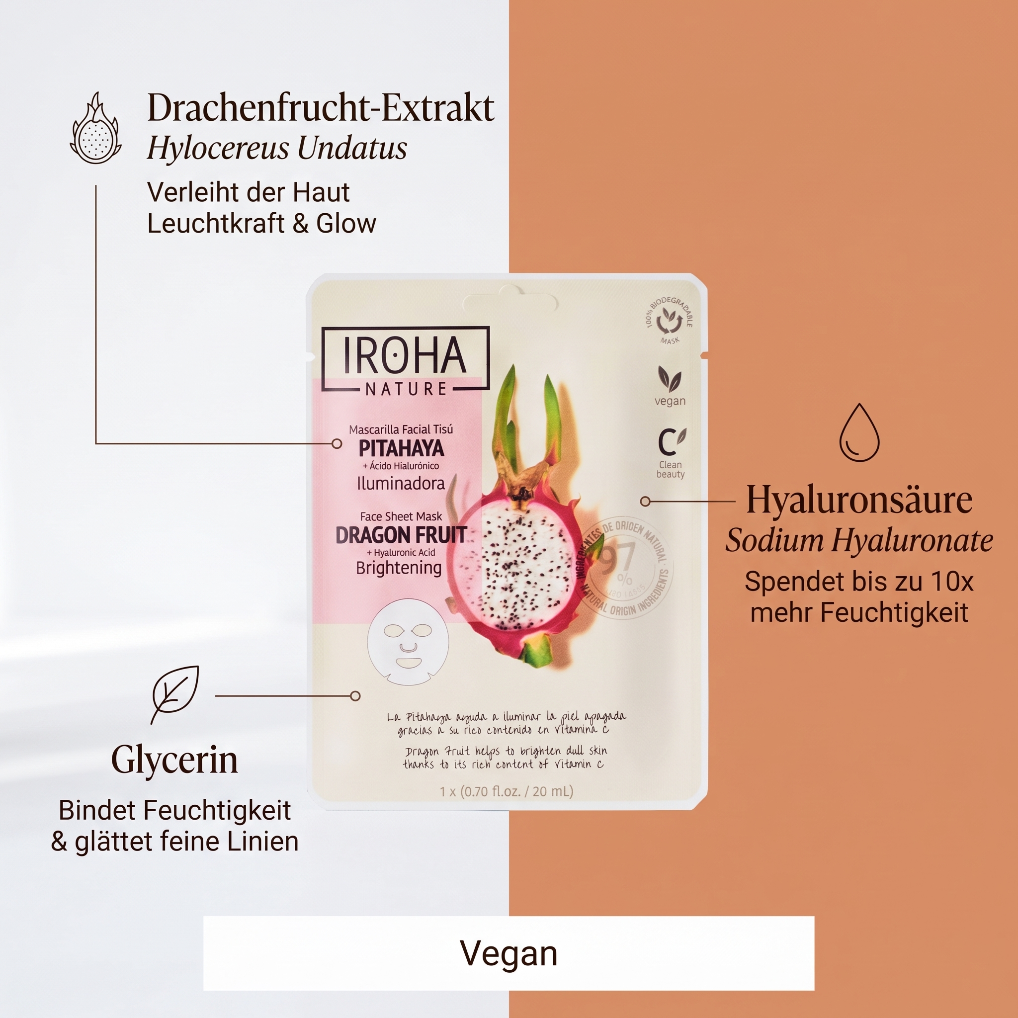 Vliesmaske Brightening Dragon Fruit