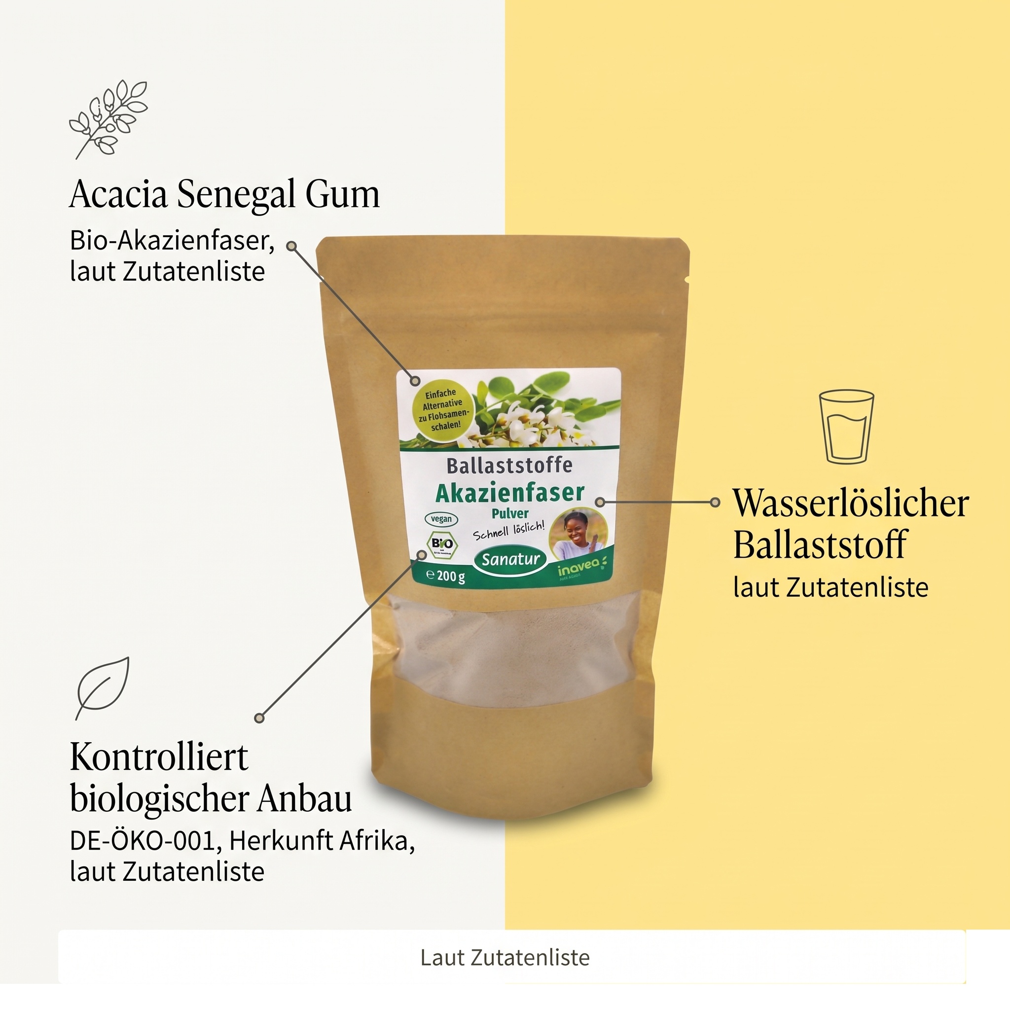 BIO Akazienfaser Pulver