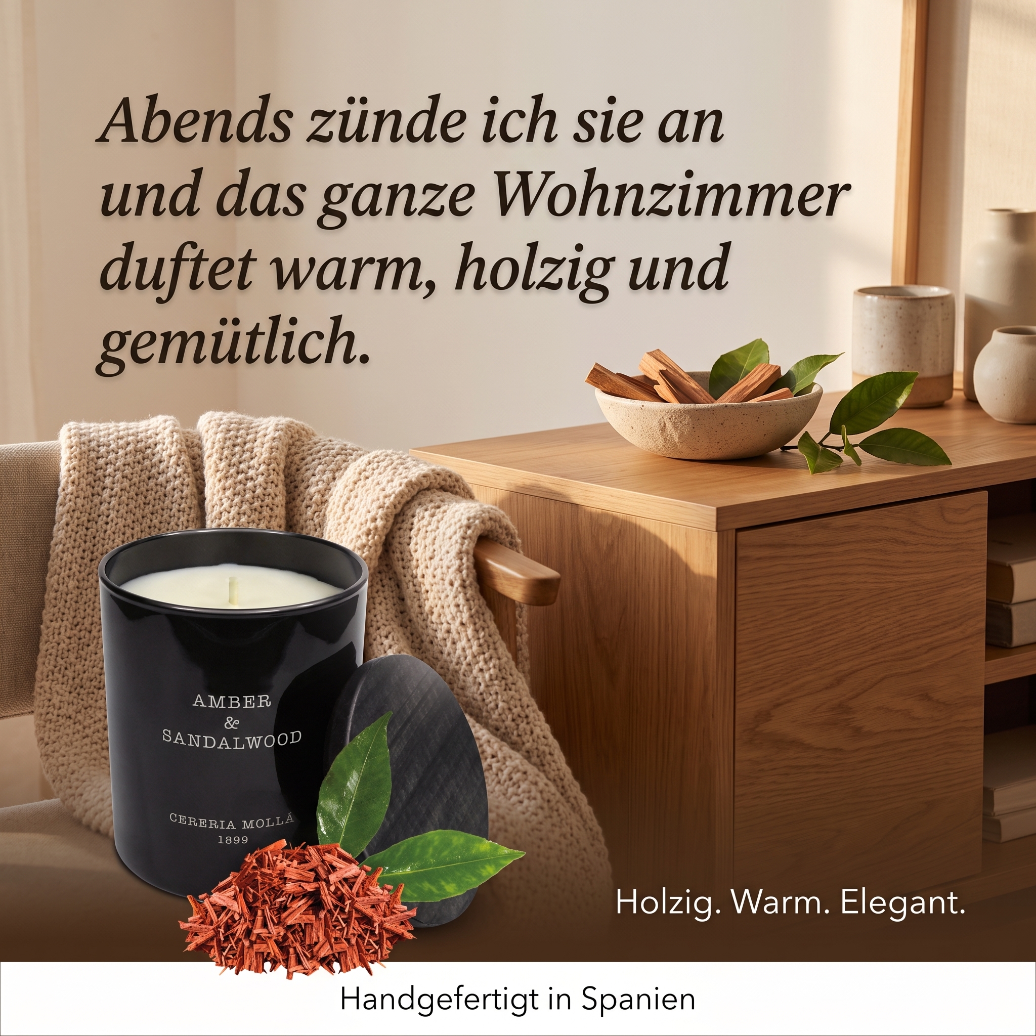 Duftkerze Amber & Sandelholz