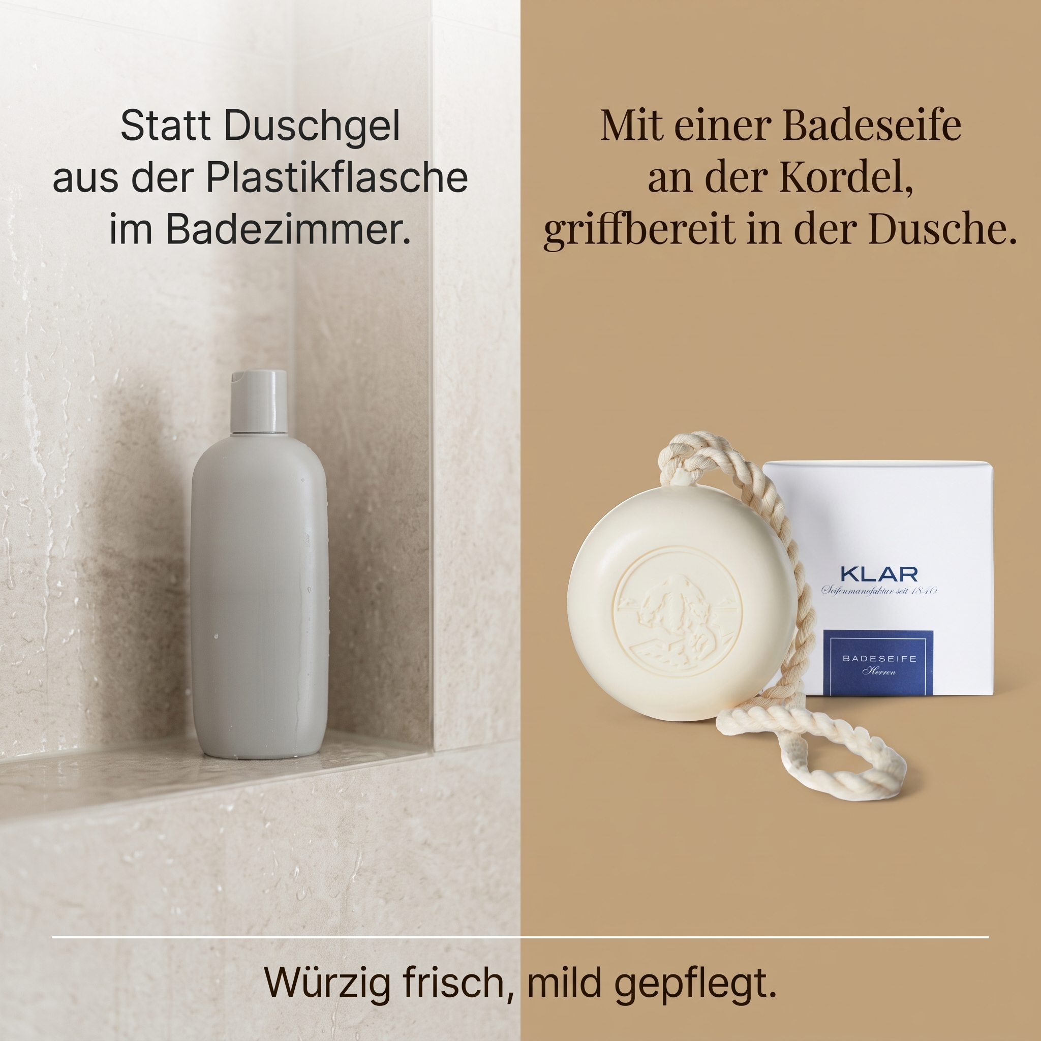 Klar´s Badeseife an der Kordel für Herren