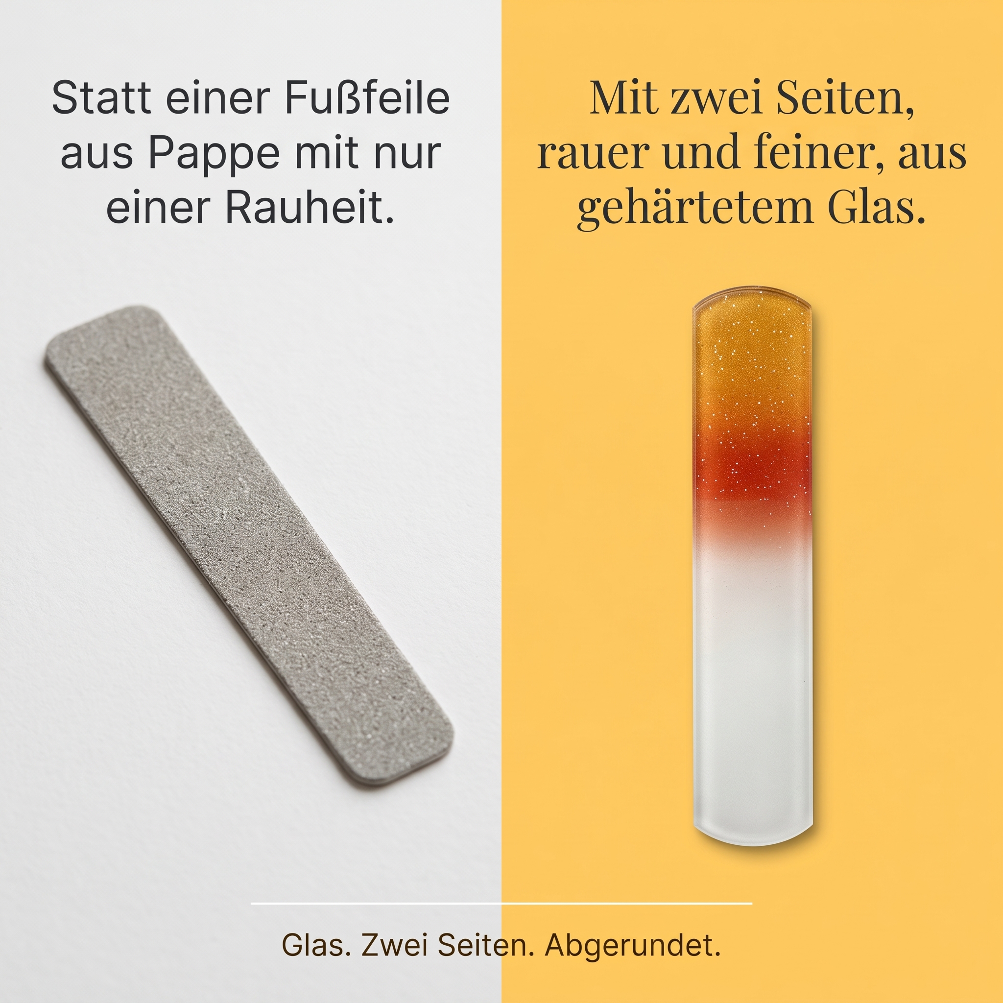 Hornhaut-Glasfeile gelb/rot