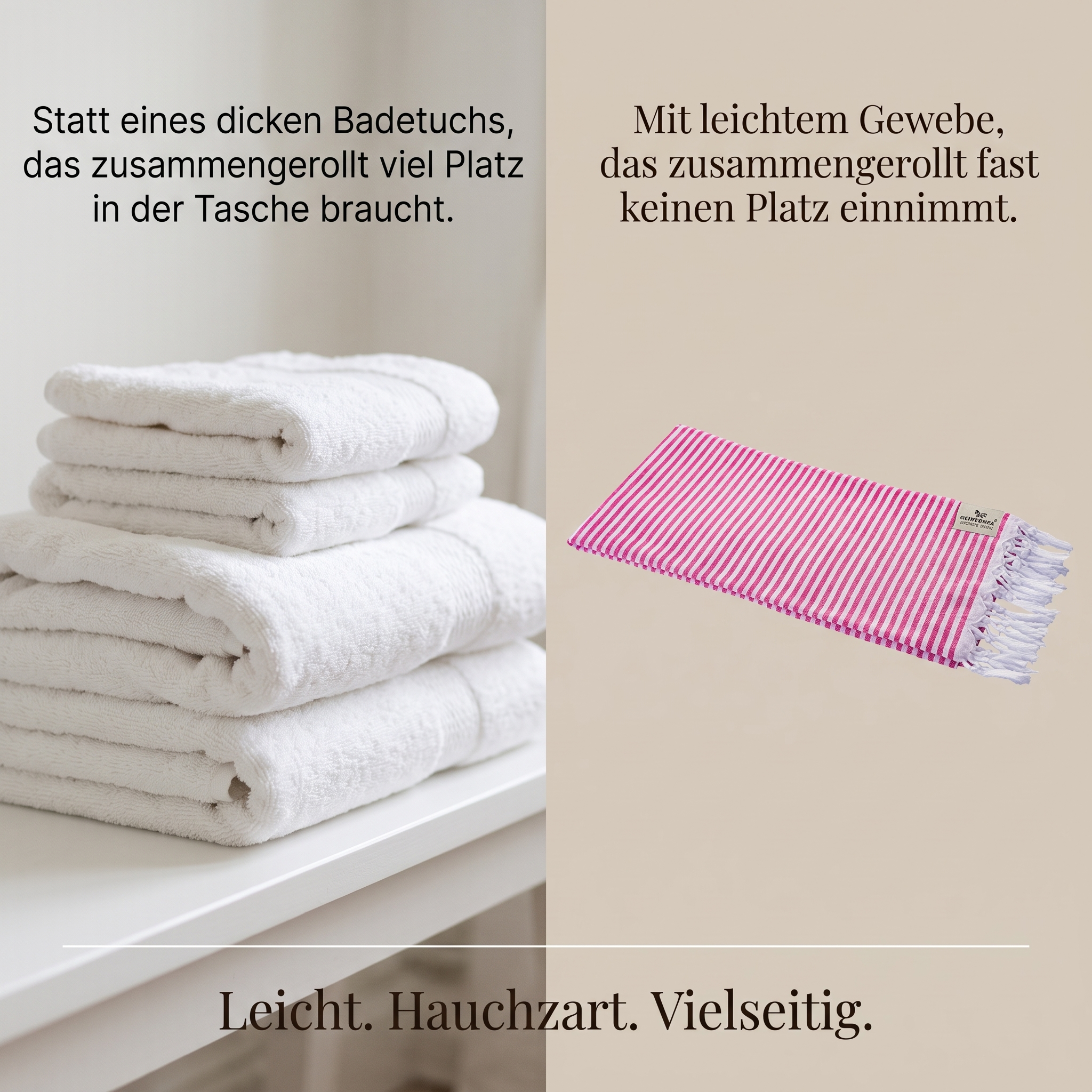 Hamamtuch Streifen 90x180cm pink