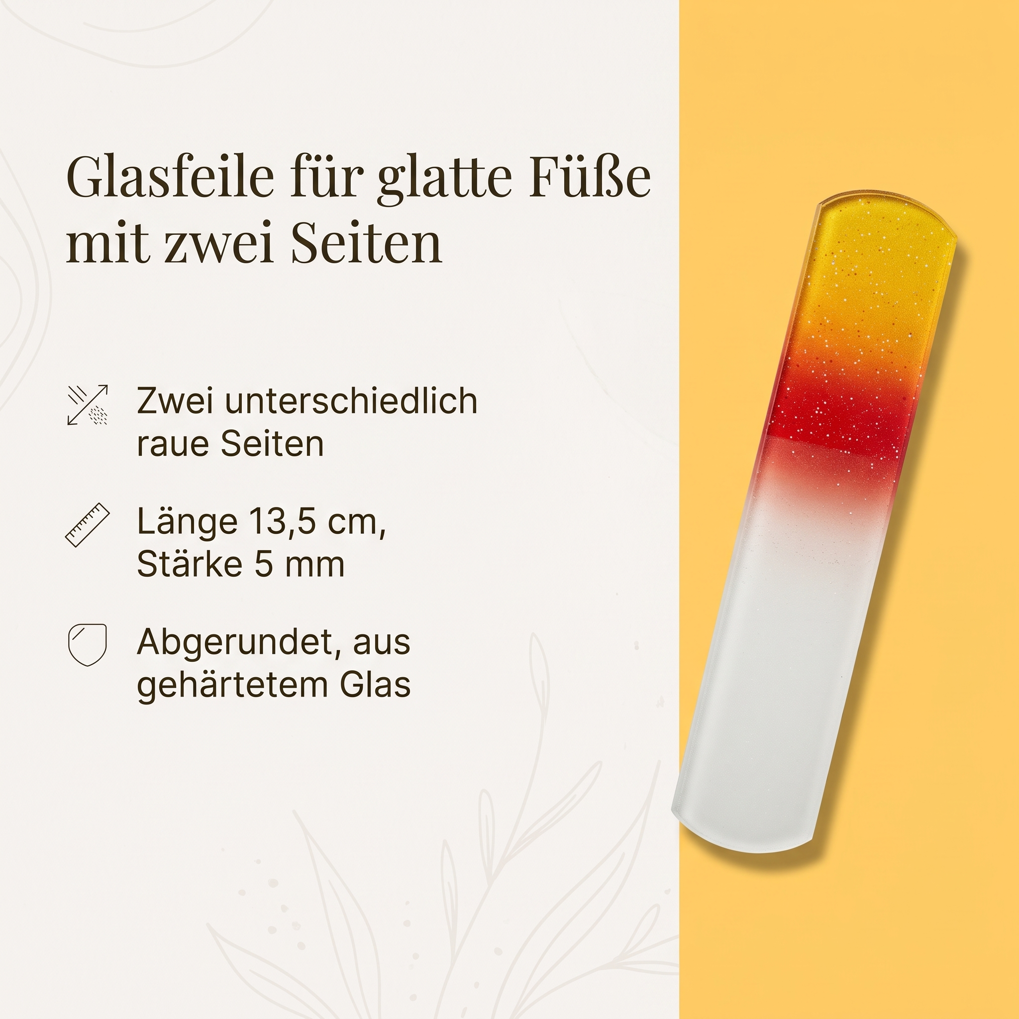 Hornhaut-Glasfeile gelb/rot