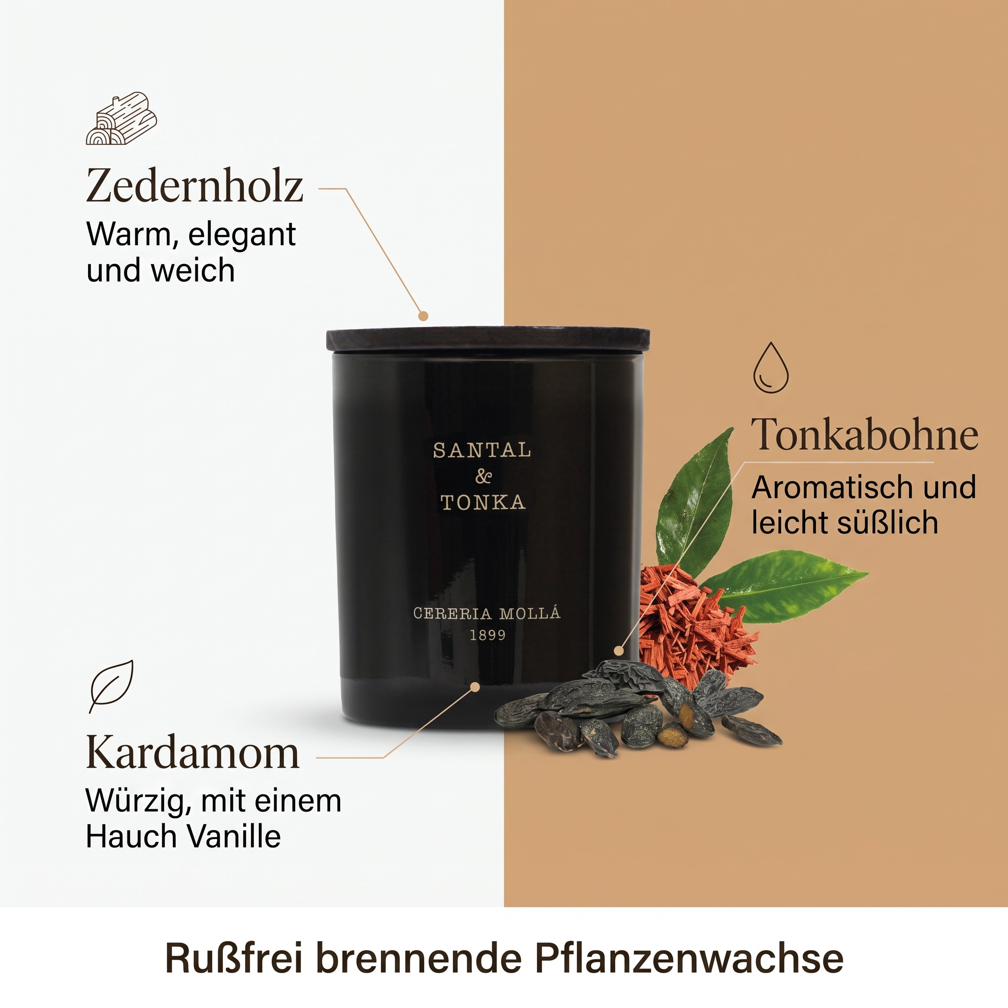 Duftkerze Santal & Tonka