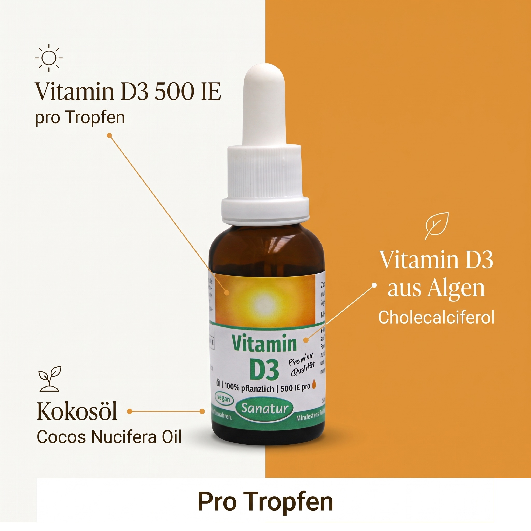 Vitamin D3 Öl 100% pflanzlich 