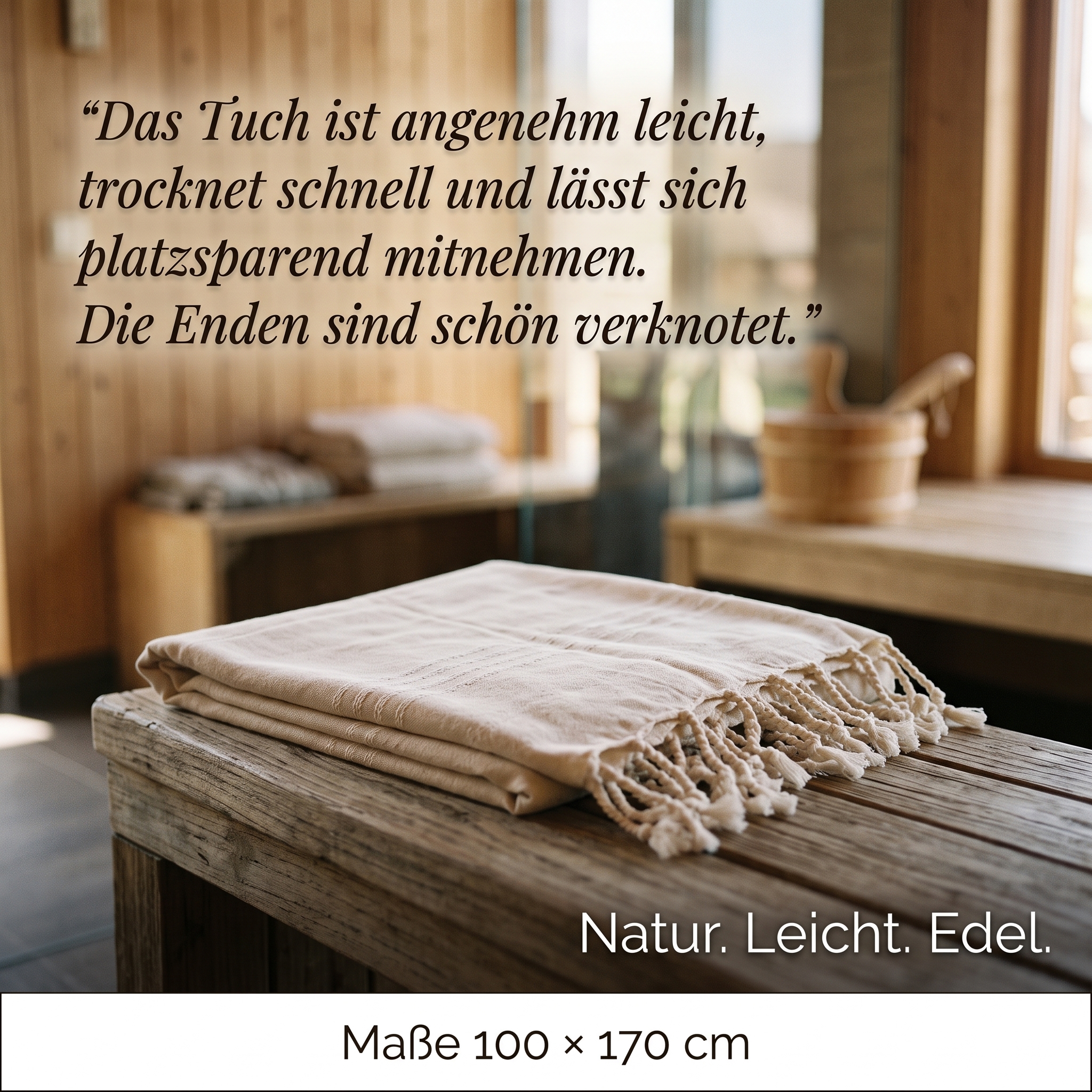 Hamamtuch BW 100x170cm natur