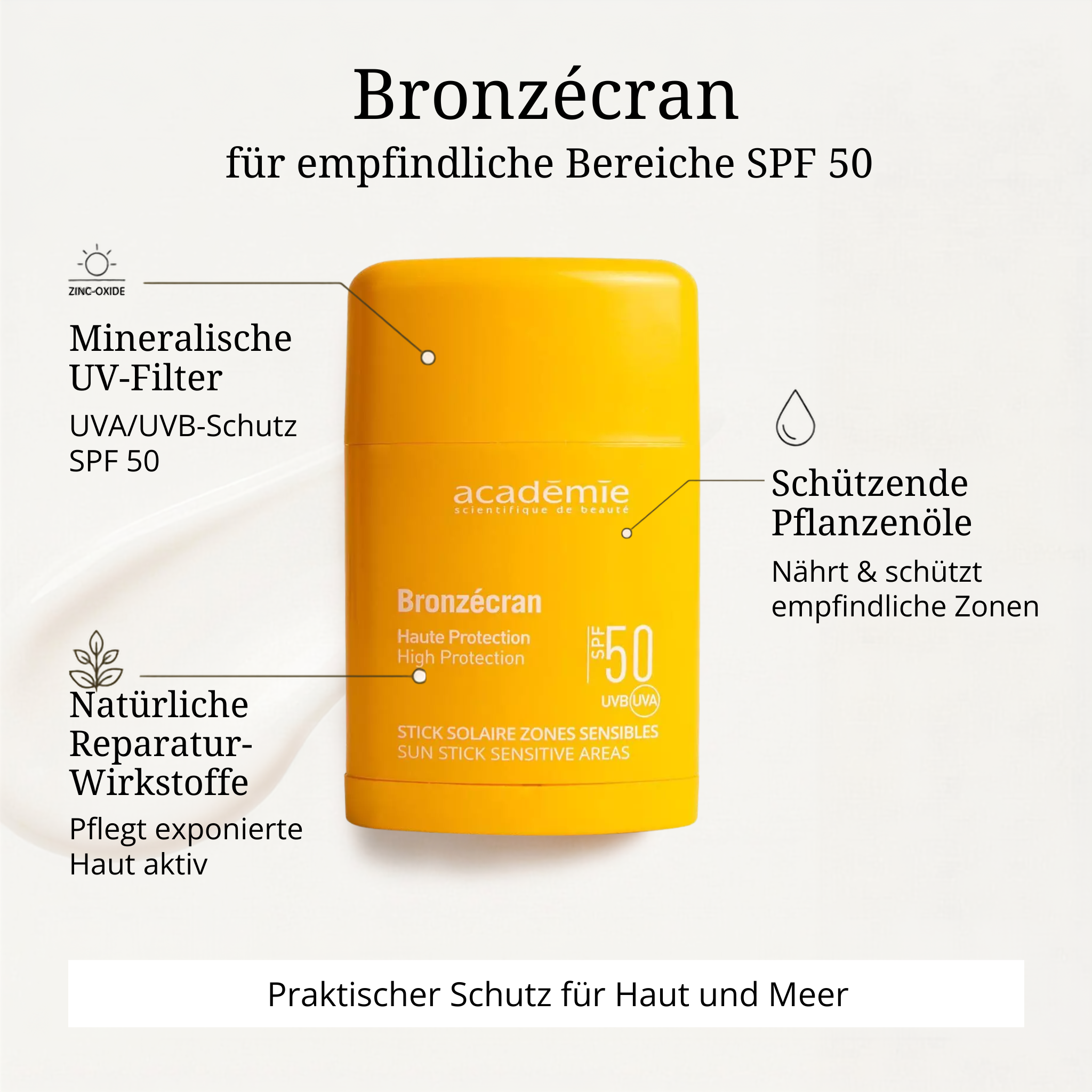 Bronzécran Sonnenschutzstick für empfindliche Bereiche SPF 50 Bronzécran Sonnenschutzstick für empfindliche Bereiche SPF 50