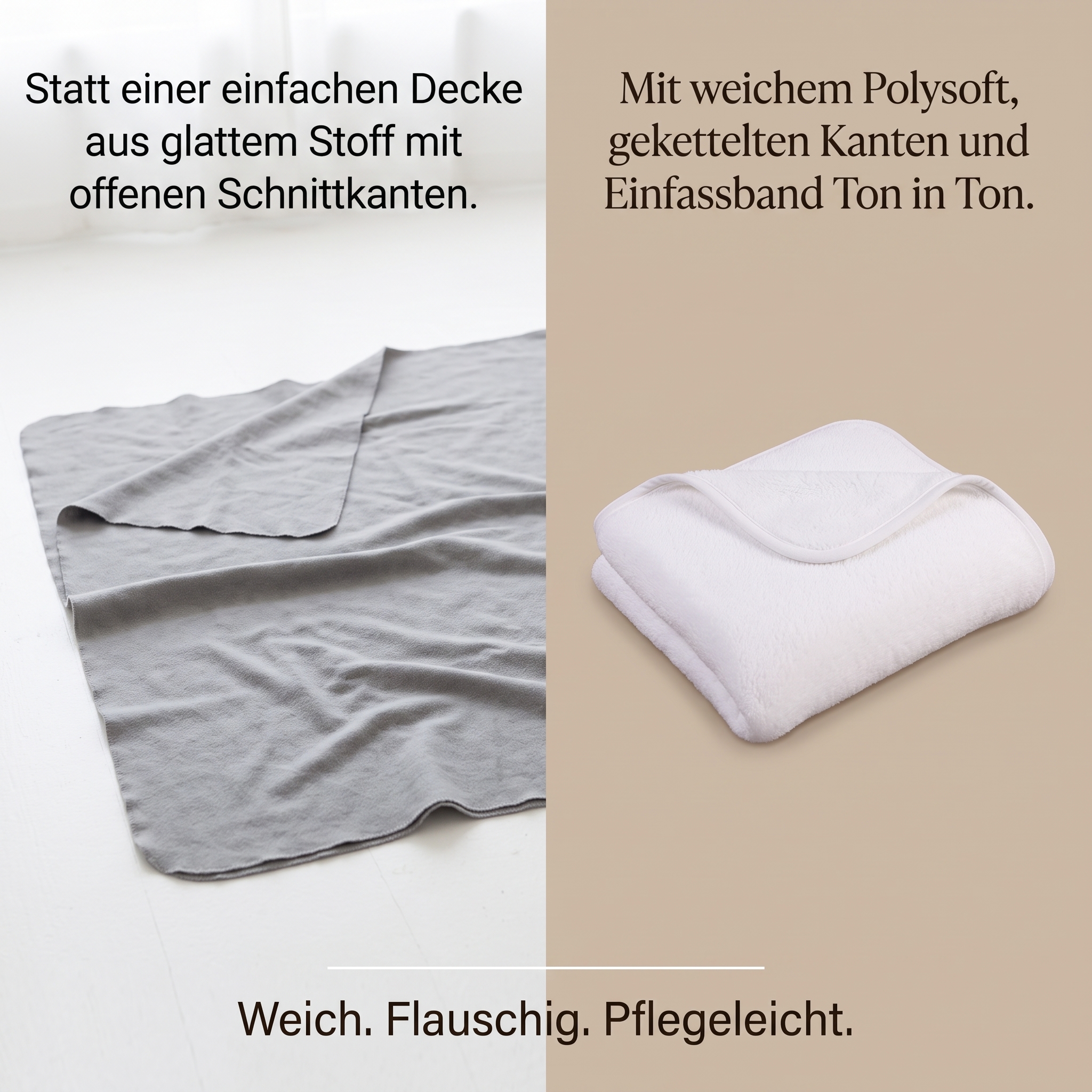 Wärmedecke Kuschelplüsch 155x200 cm weiß