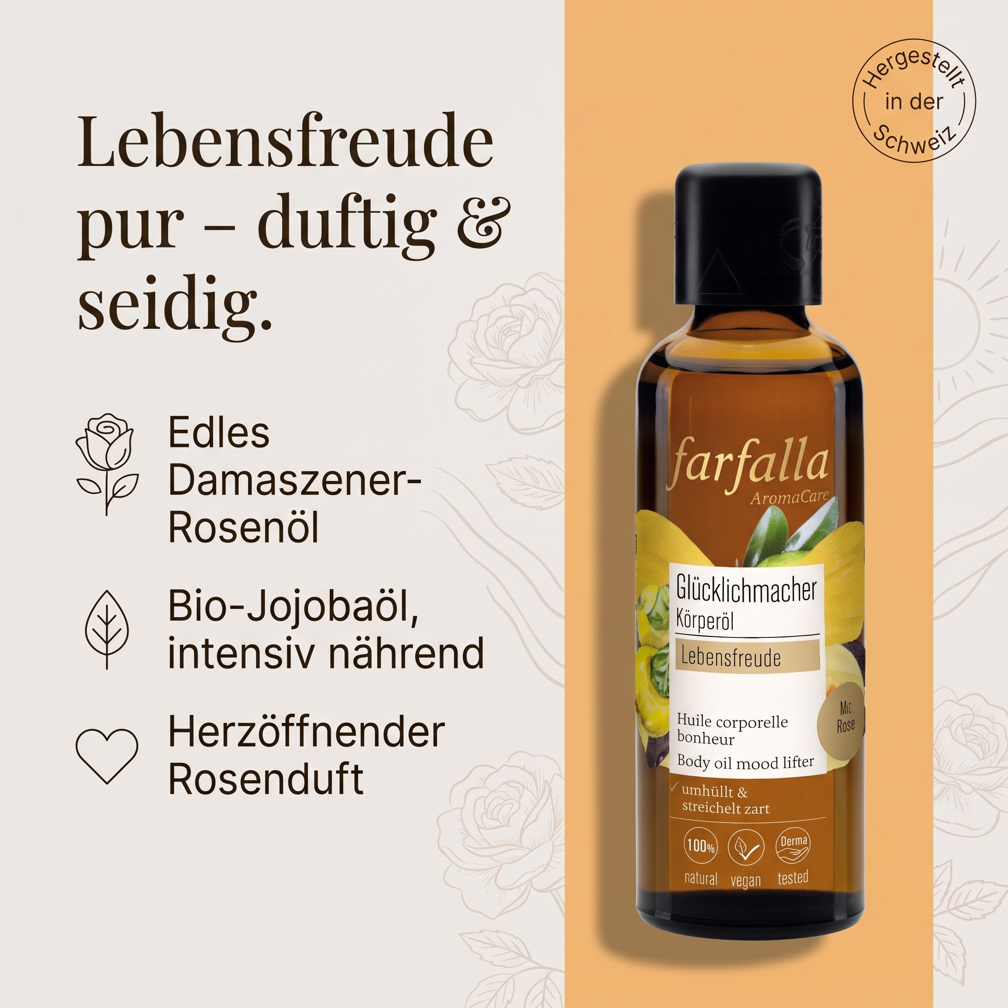Lebensfreude Rose Glücklichmacher Körperöl
