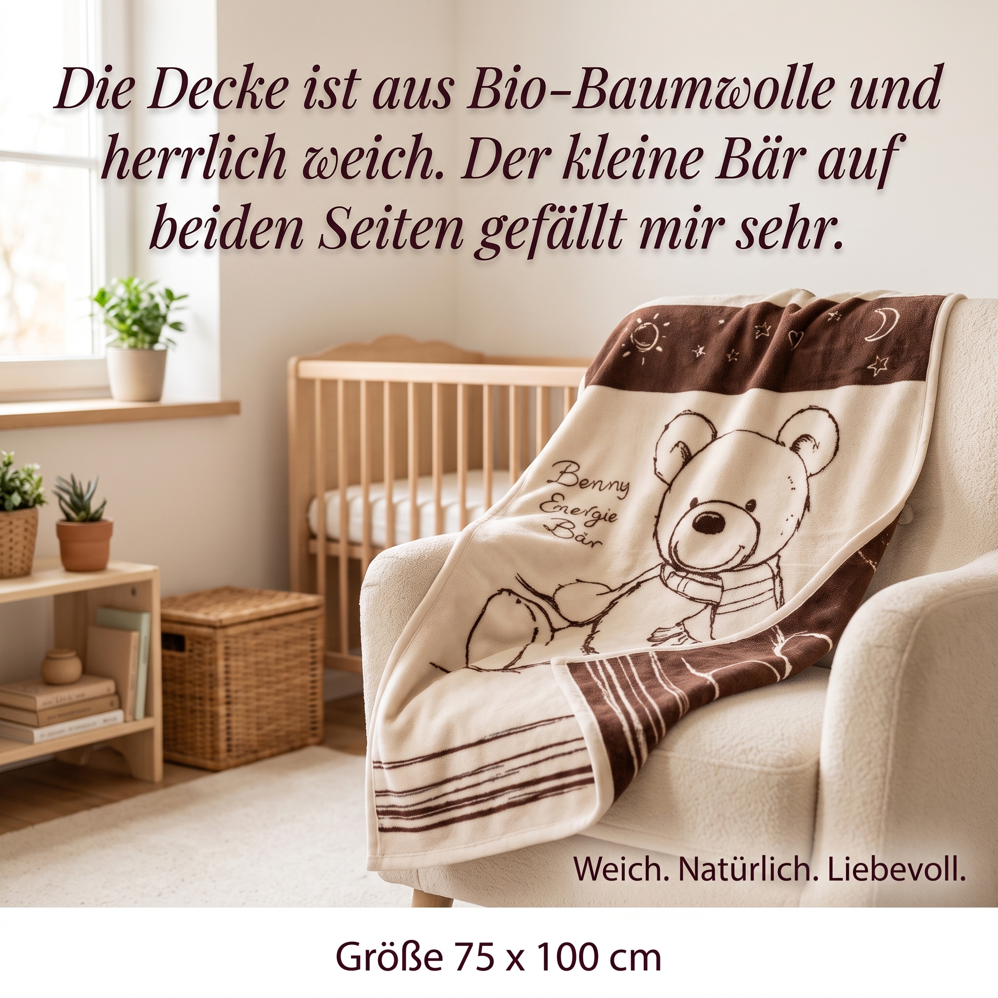 Babydecke Bio mit Energie 75x100 cm Babydecke Bio mit Energie 75x100 cm