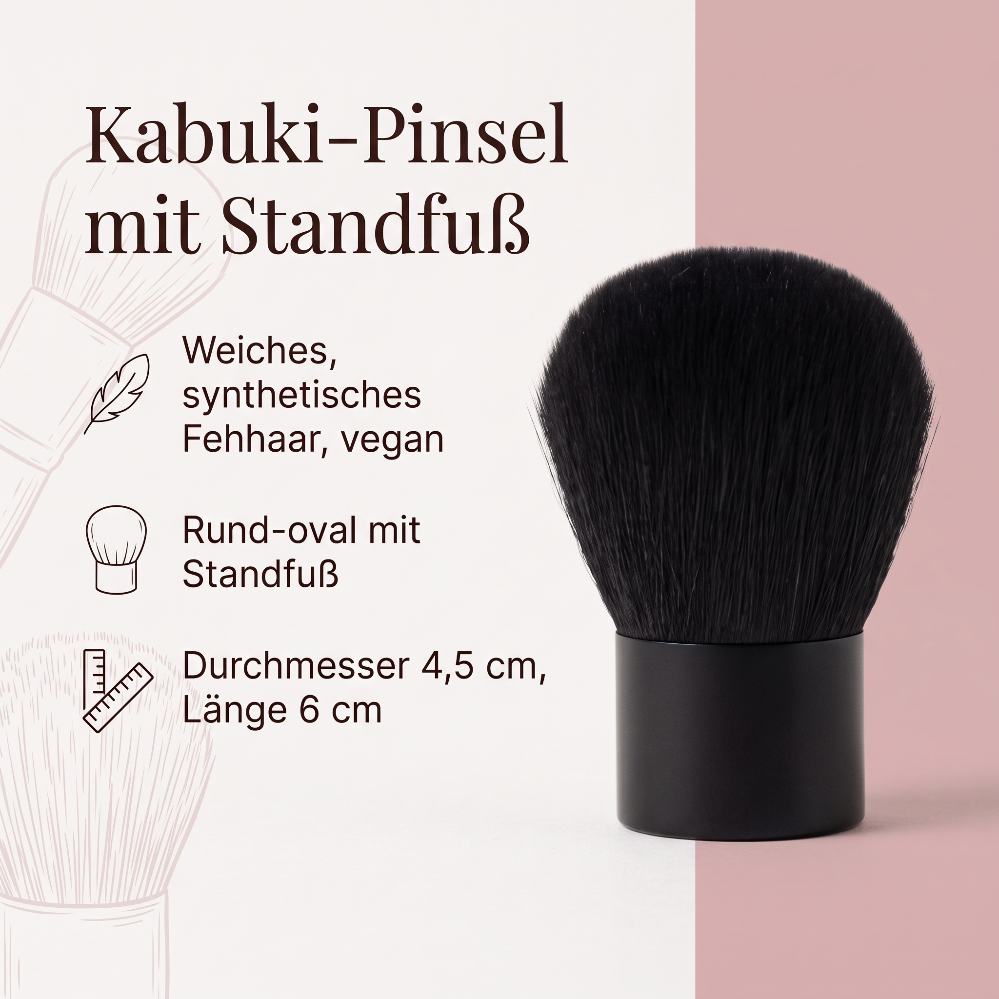 Puderpinsel Kabuki mit Standfuß