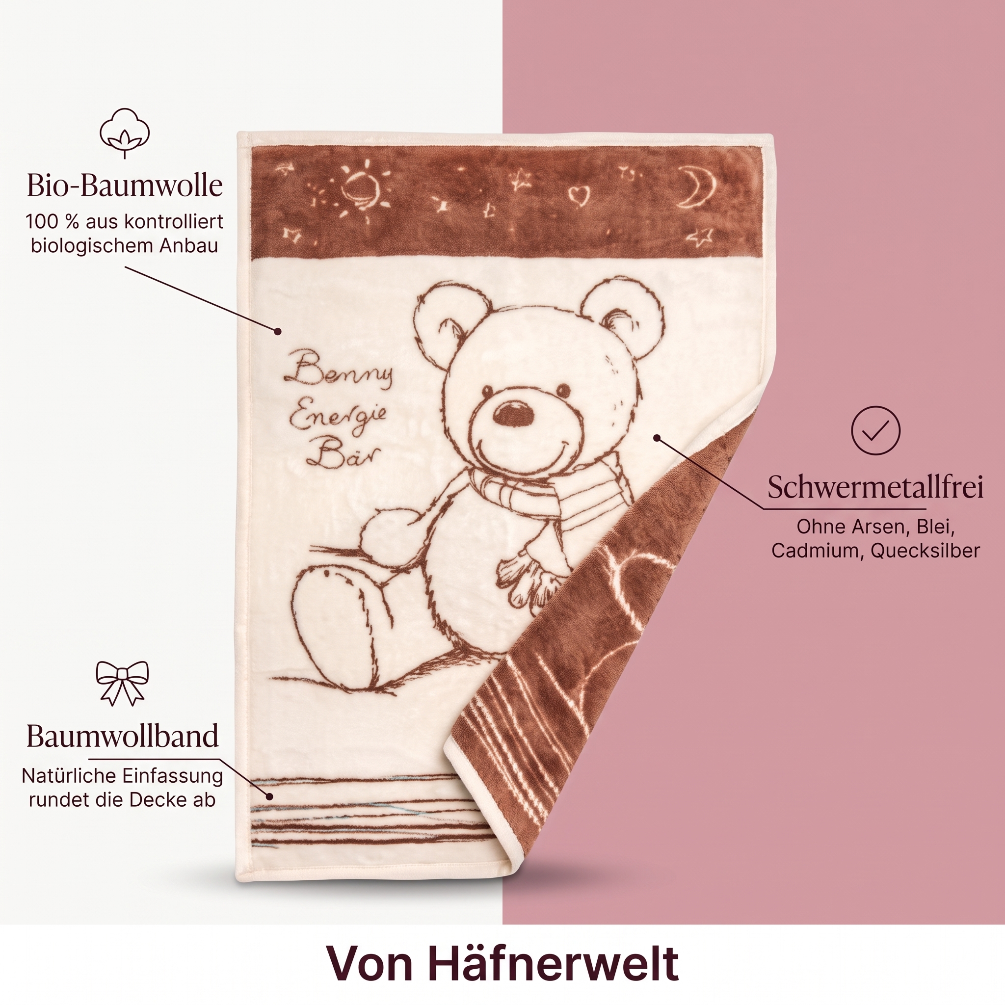 Babydecke Bio mit Energie 75x100 cm Babydecke Bio mit Energie 75x100 cm