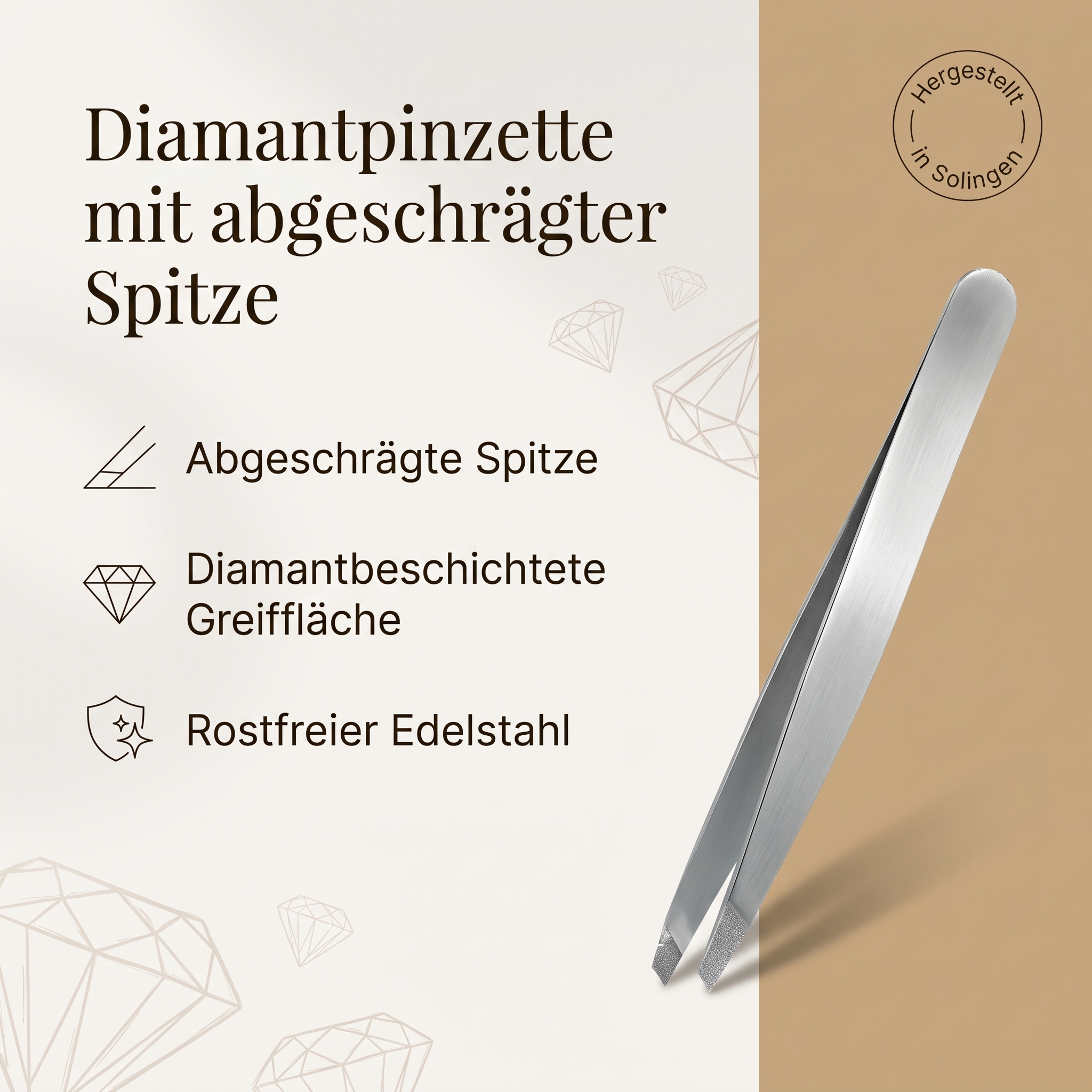 Diamantpinzette abgeschrägt Diamantpinzette abgeschrägt