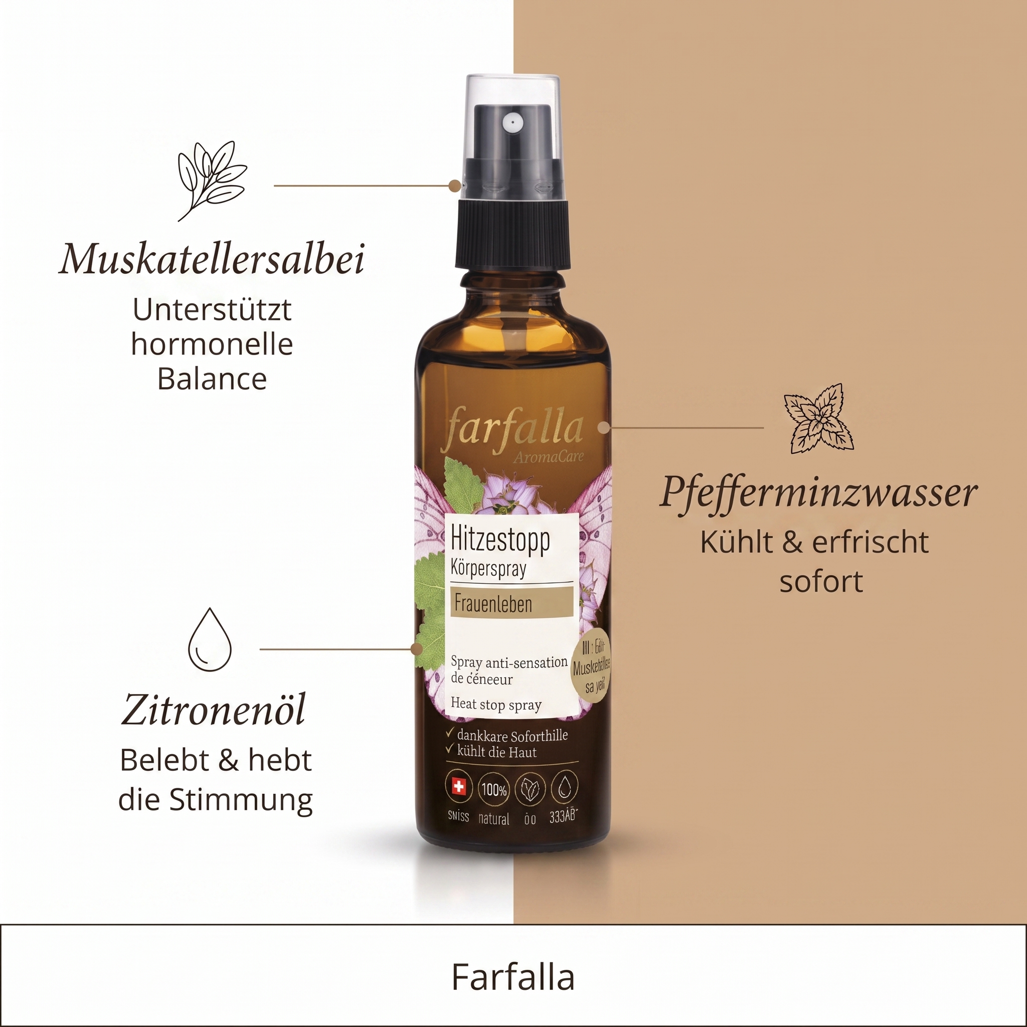 Frauenleben Muskatellersalbei Hitzestopp Spray Frauenleben Muskatellersalbei Hitzestopp Spray