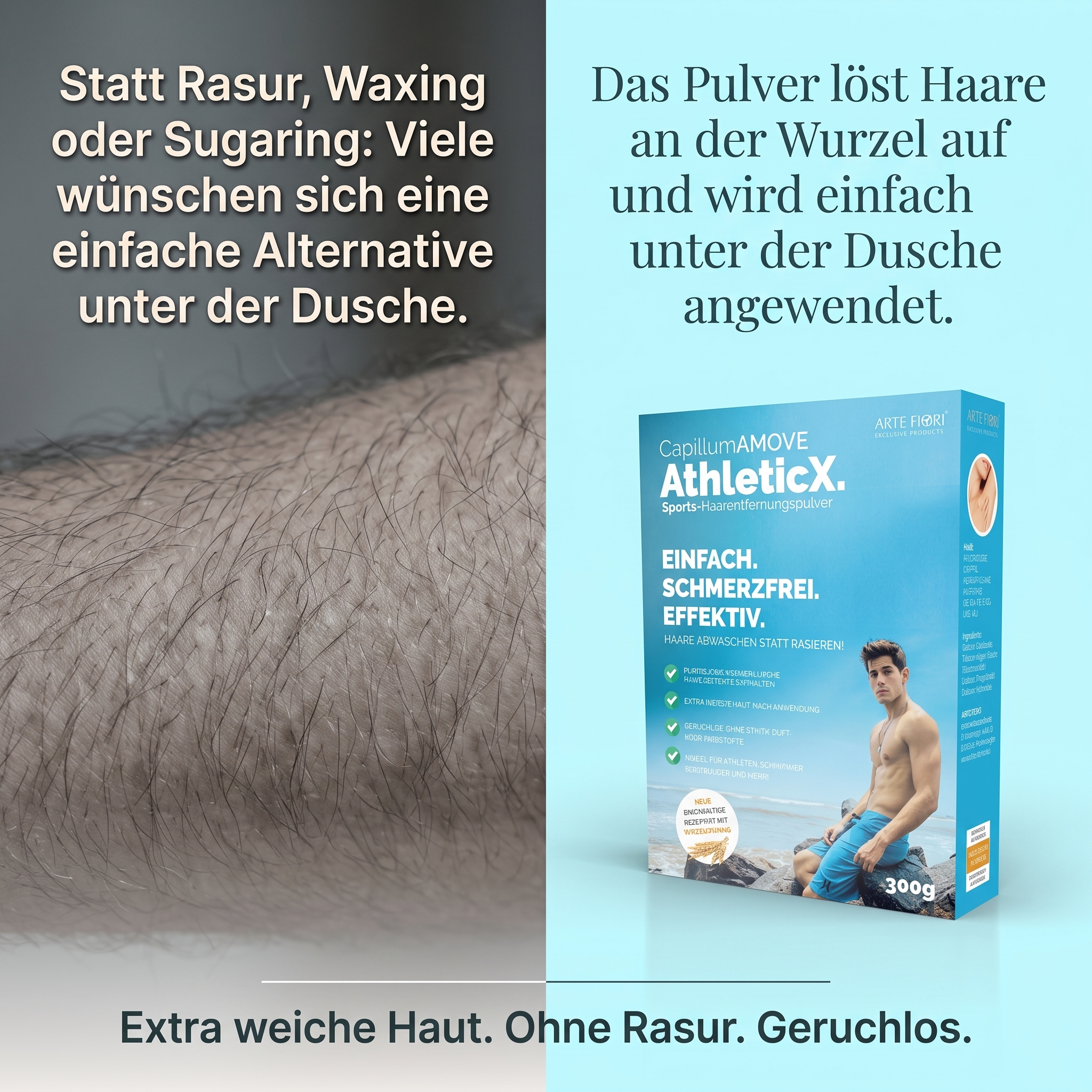 Dusch-Haarentfernung Capillum Amove Wheat AthleticX 