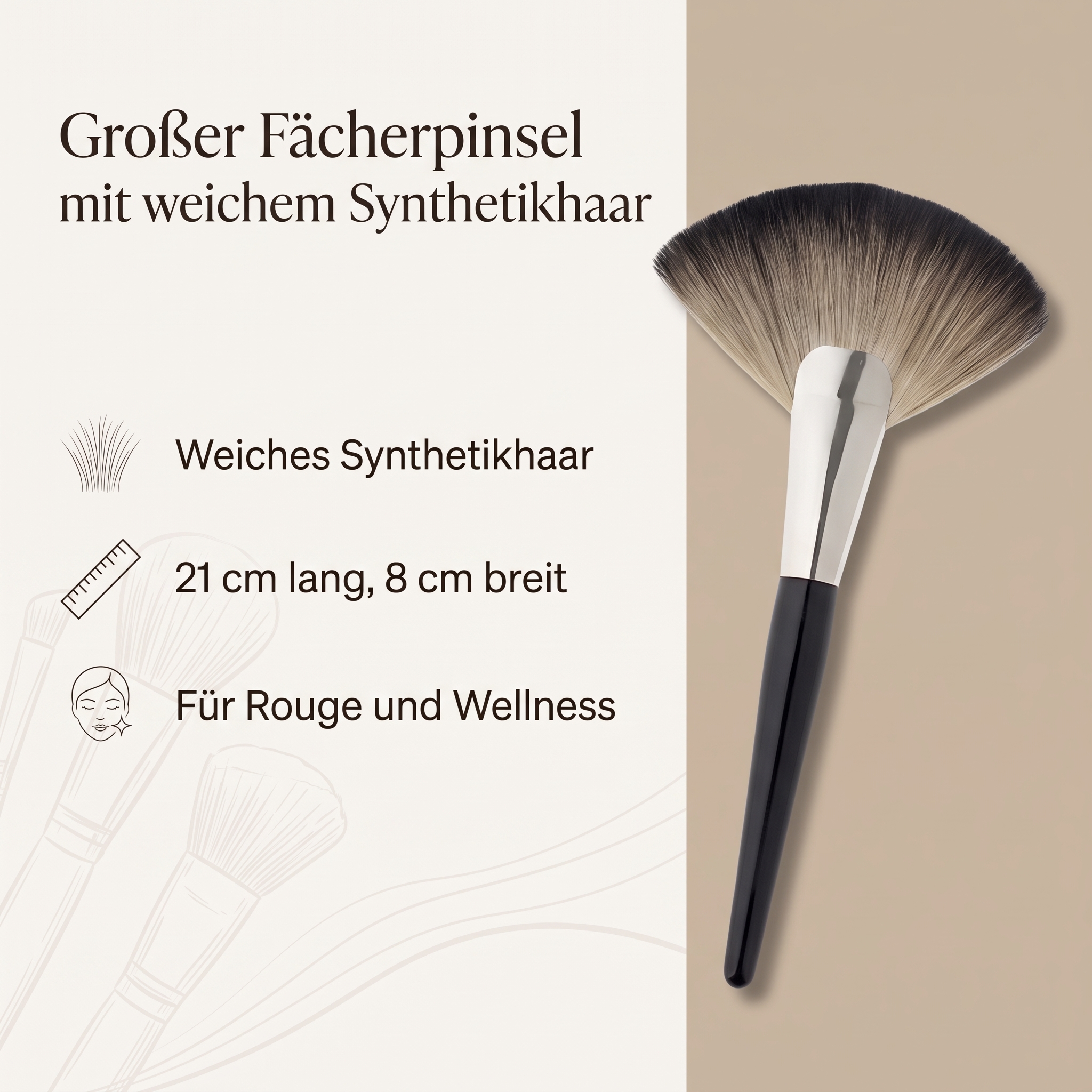 Rouge-/Wellness-Fächerpinsel groß Rouge-/Wellness-Fächerpinsel groß