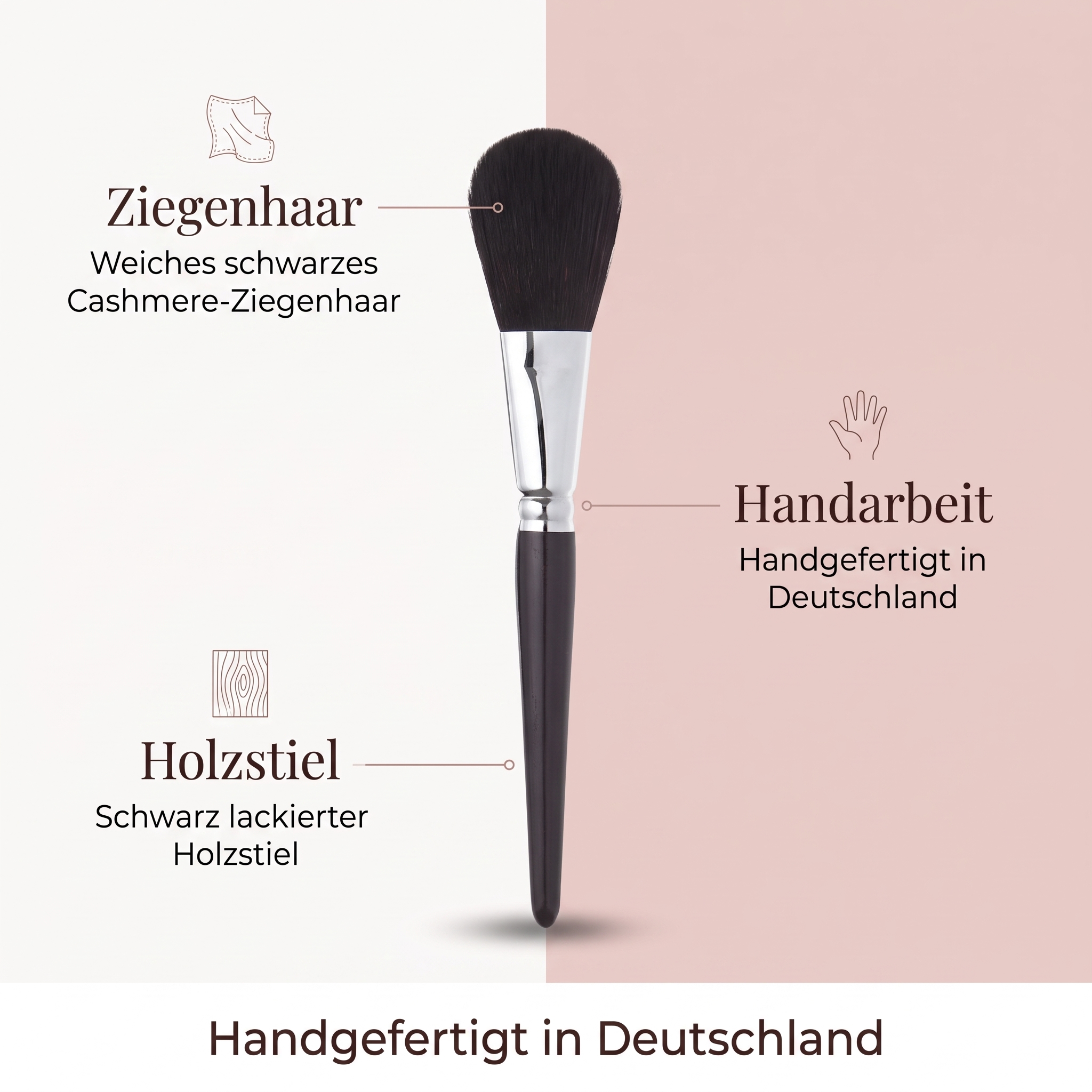 Puder-/Rougepinsel schmal aus Cashmere-Ziegenhaar Puder-/Rougepinsel schmal aus Cashmere-Ziegenhaar