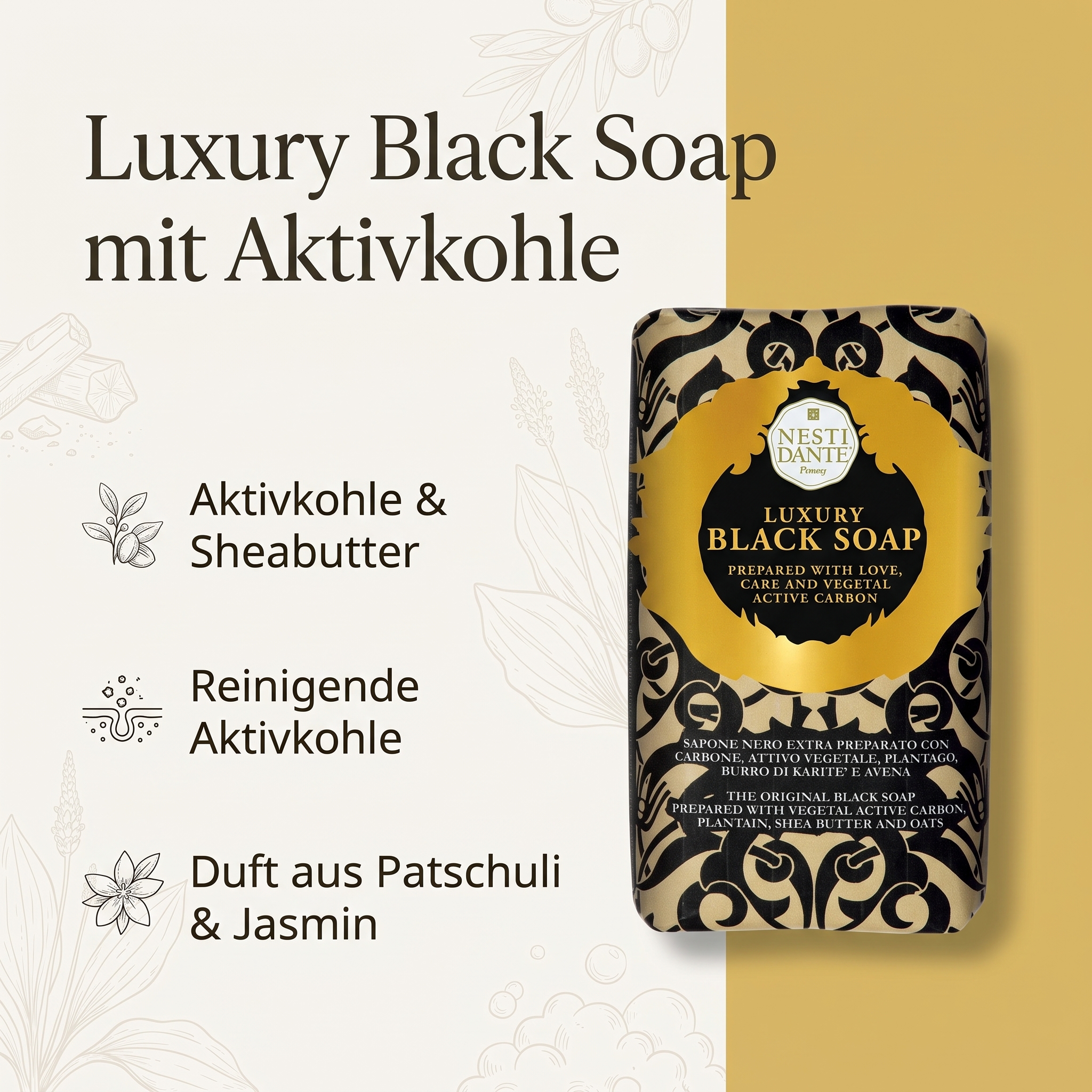 Soap Luxury Black mit Aktivkohle