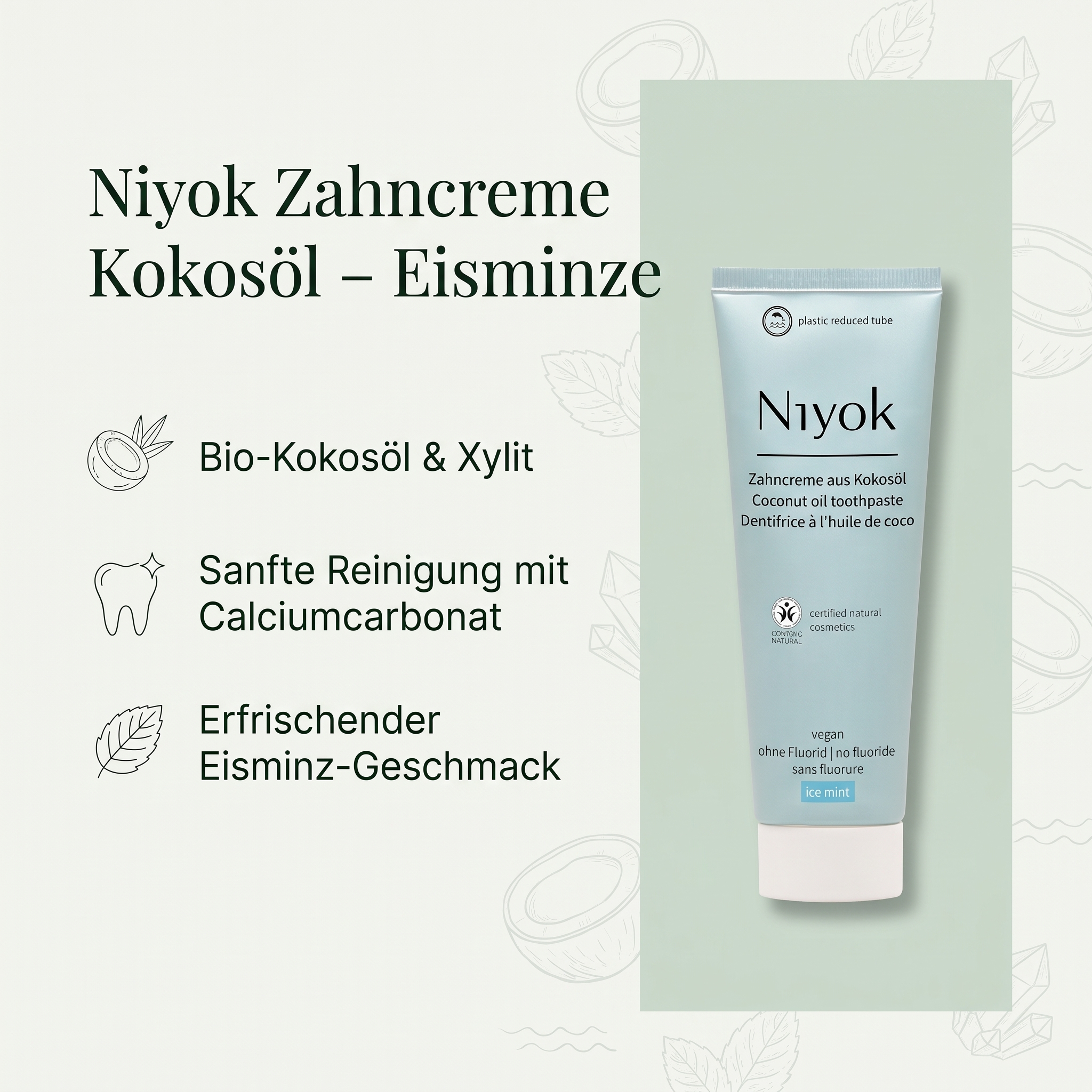 Zahncreme aus Kokosöl - Eisminze Zahncreme aus Kokosöl - Eisminze