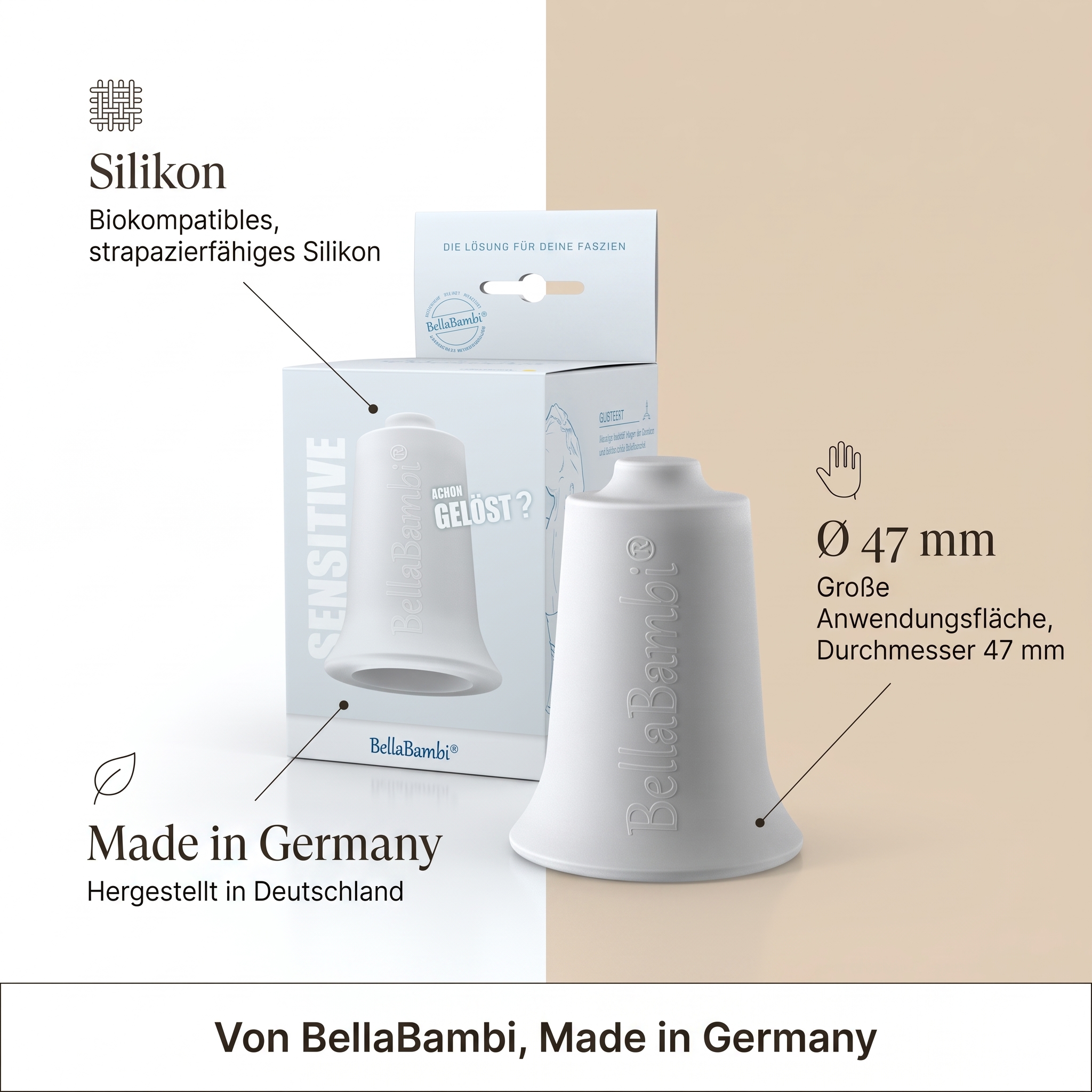 Bellabambi maxi SENSITIVE/weiß D=47mm+ Bellabambi maxi SENSITIVE/weiß D=47mm+