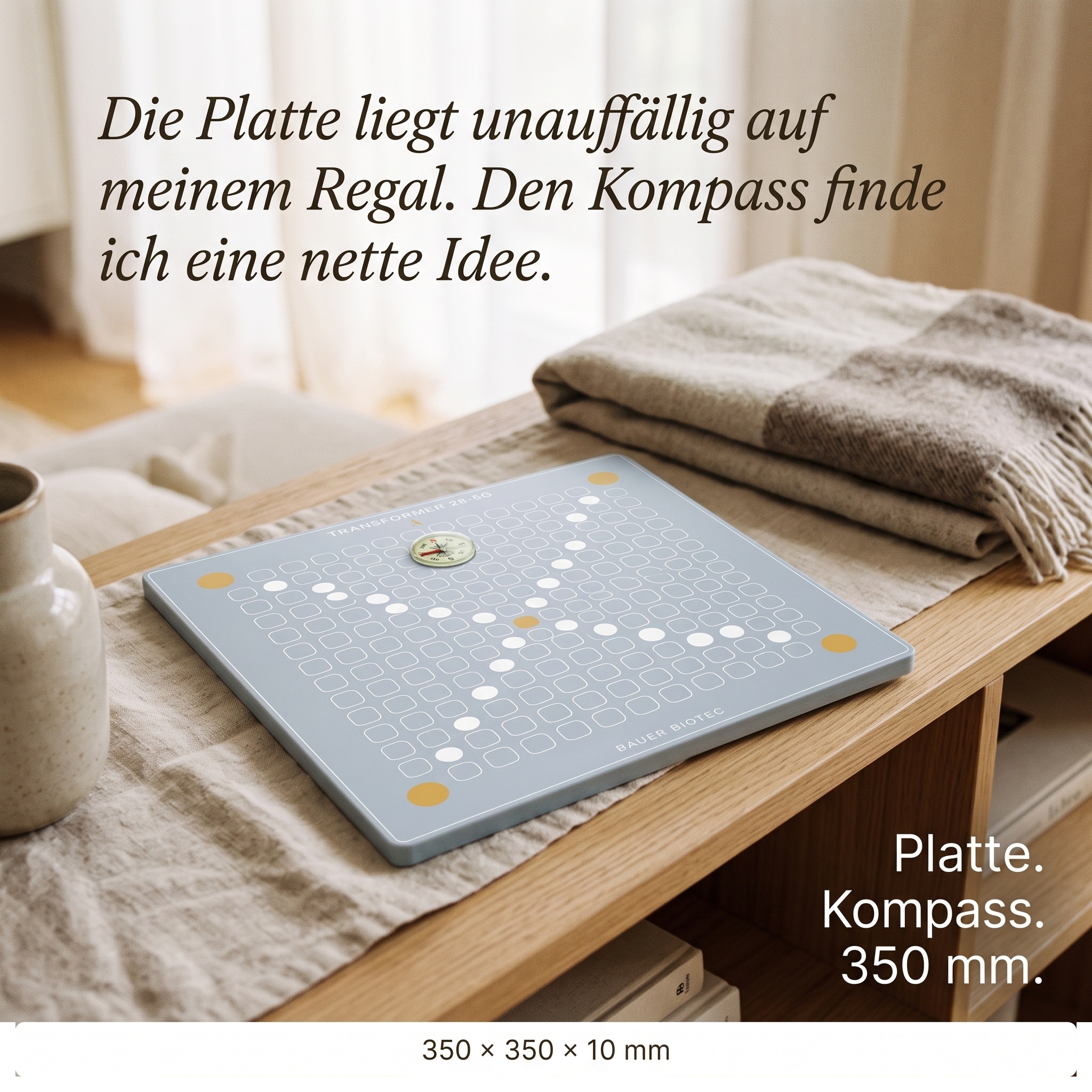 Transformer 28-5G Kunststoff-Platte mit integriertem Kompass 350x350x10mm 