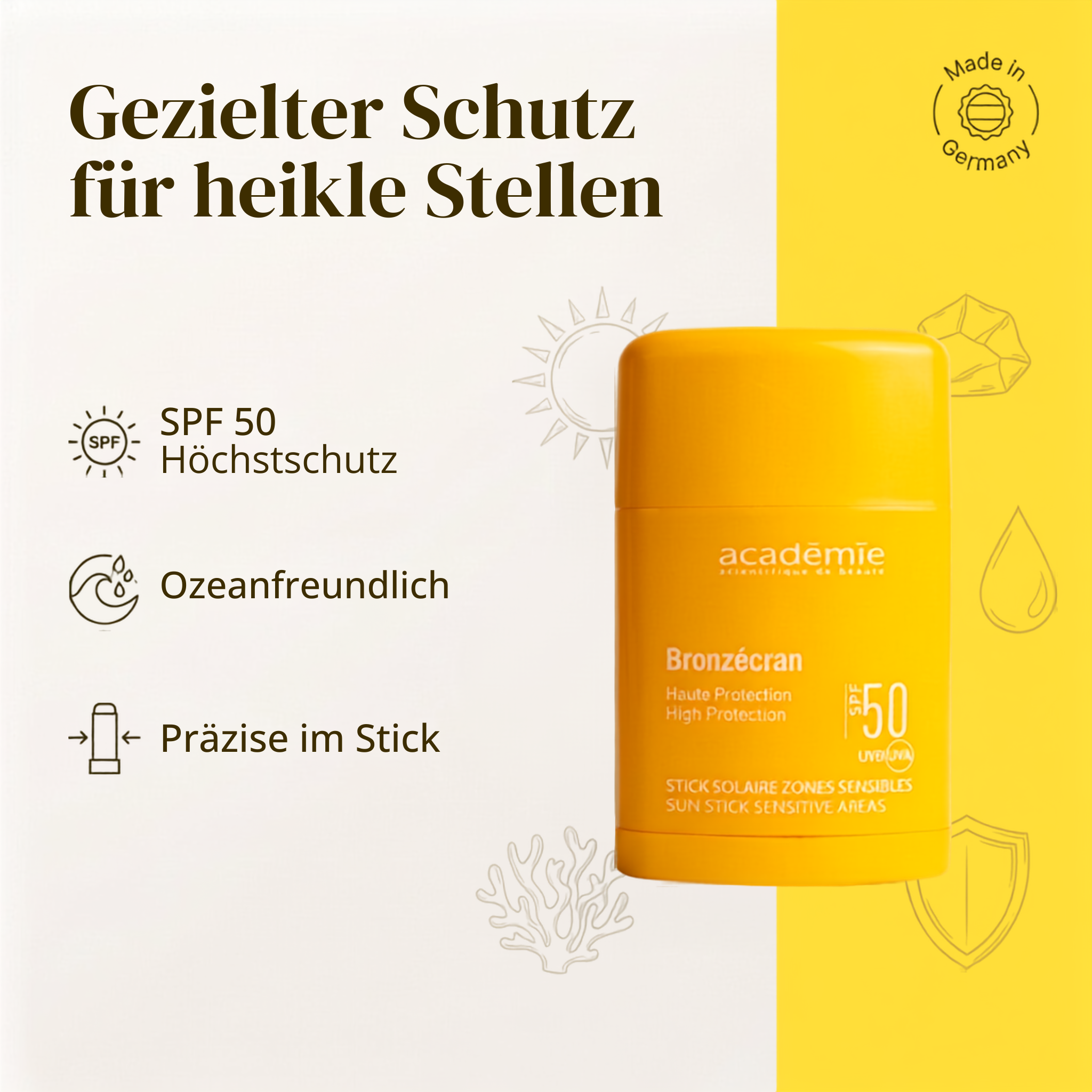 Bronzécran Sonnenschutzstick für empfindliche Bereiche SPF 50 Bronzécran Sonnenschutzstick für empfindliche Bereiche SPF 50