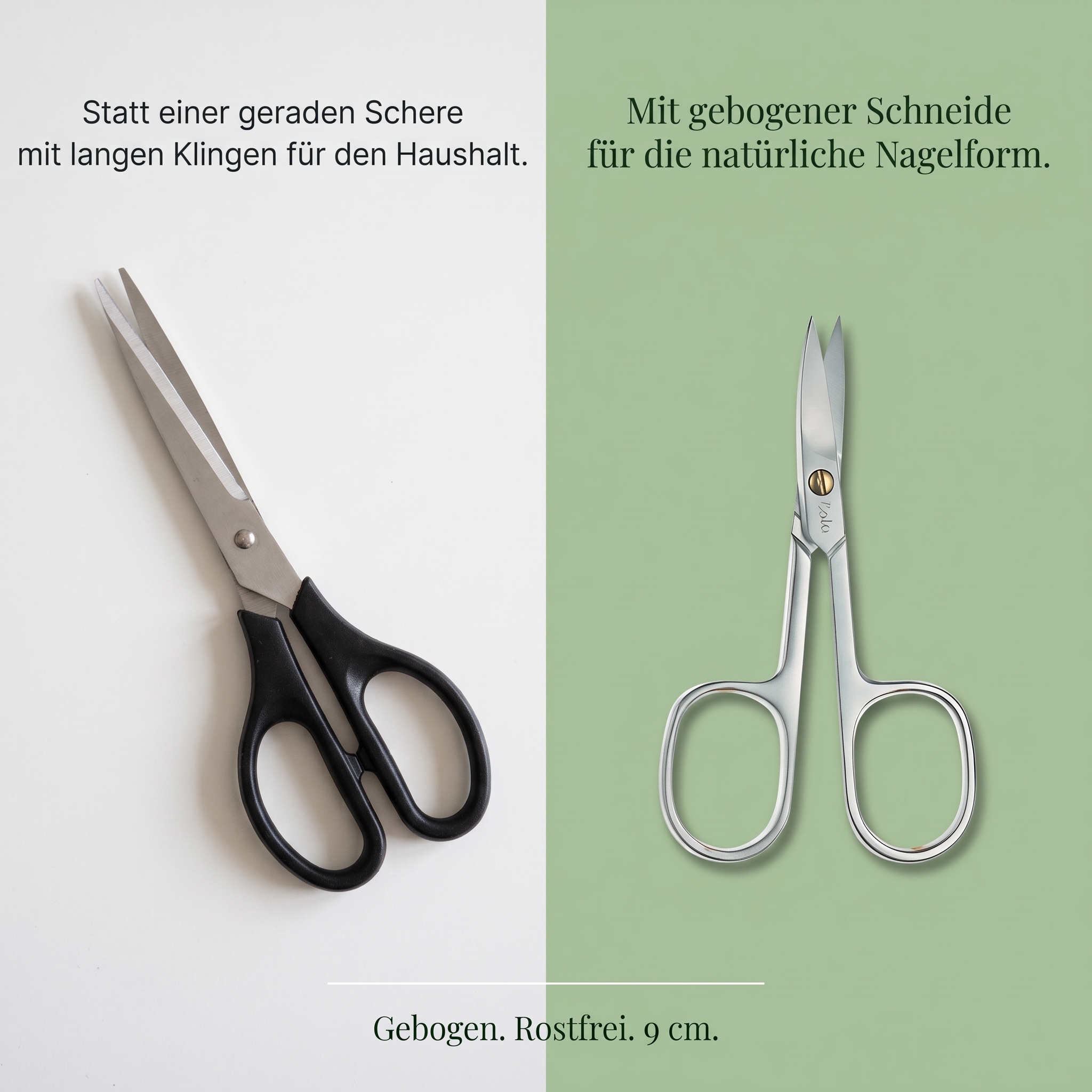 Nagelschere gebogen, Edelstahl, rostfrei 9cm Nagelschere gebogen, Edelstahl, rostfrei 9cm