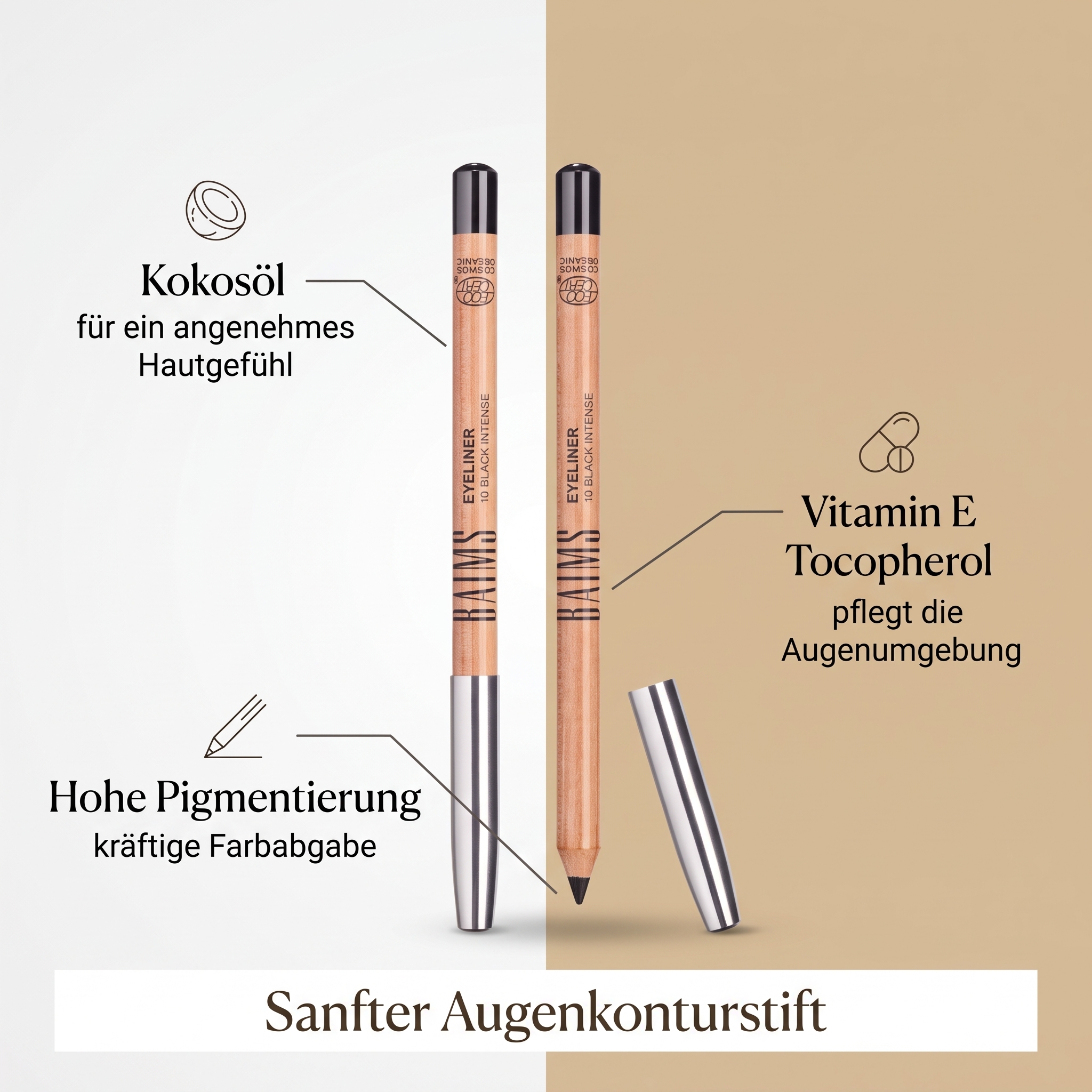 Eyeliner Kajal-Stift schwarz (Black Intense) Eyeliner Kajal-Stift schwarz (Black Intense)