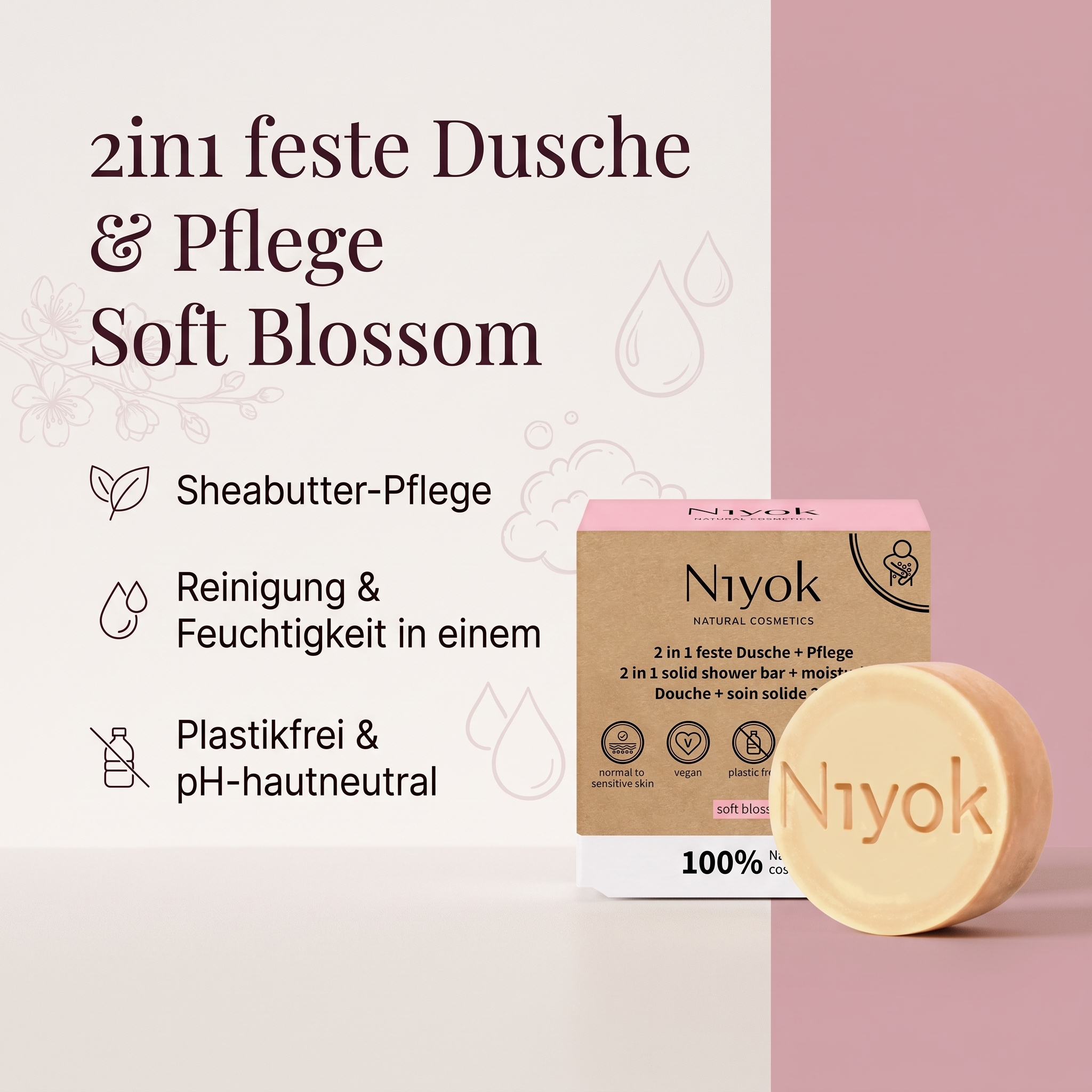 2 in 1 feste Dusche & Pflege Soft blossom 