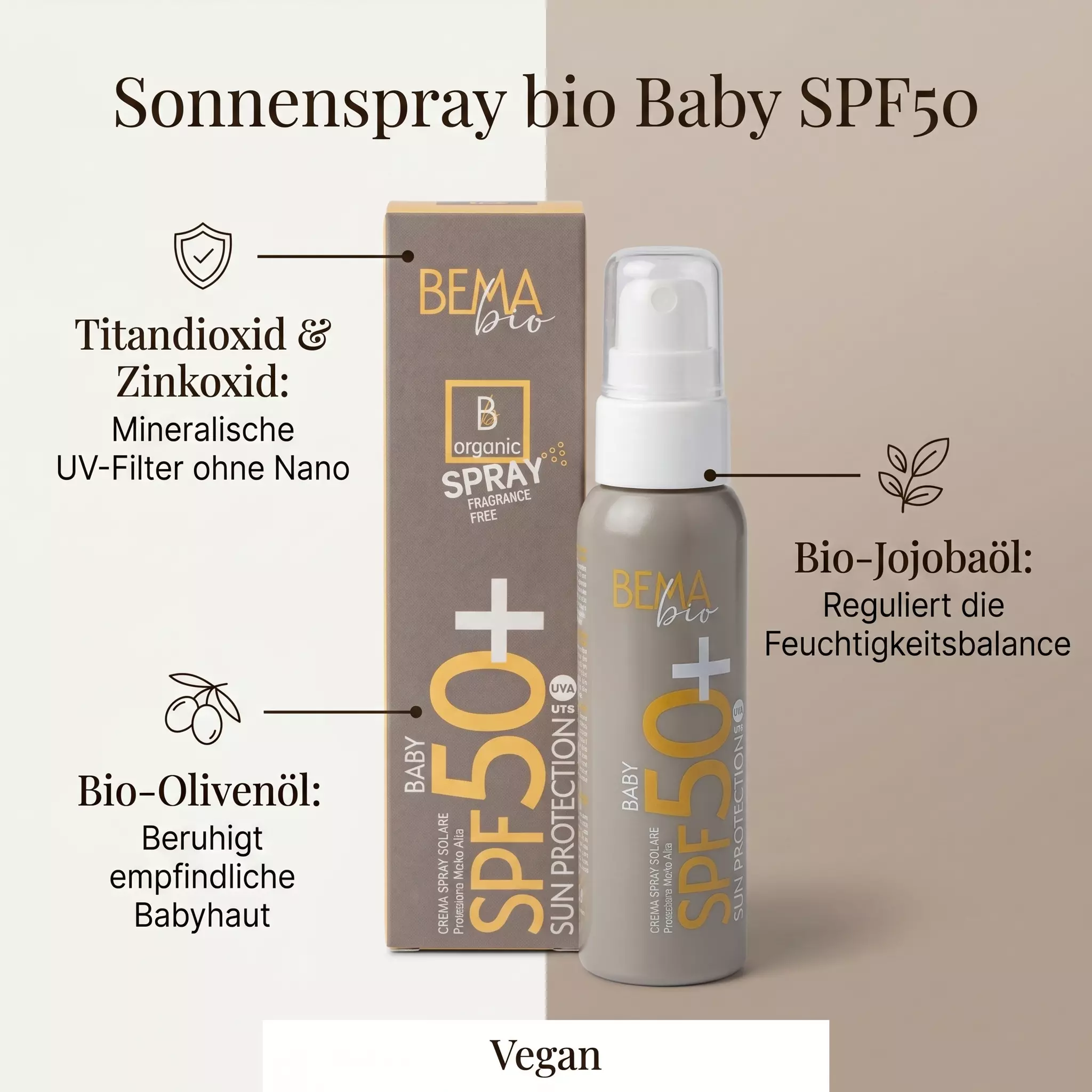 Baby Sonnenschutz Spray Bio SPF 50+