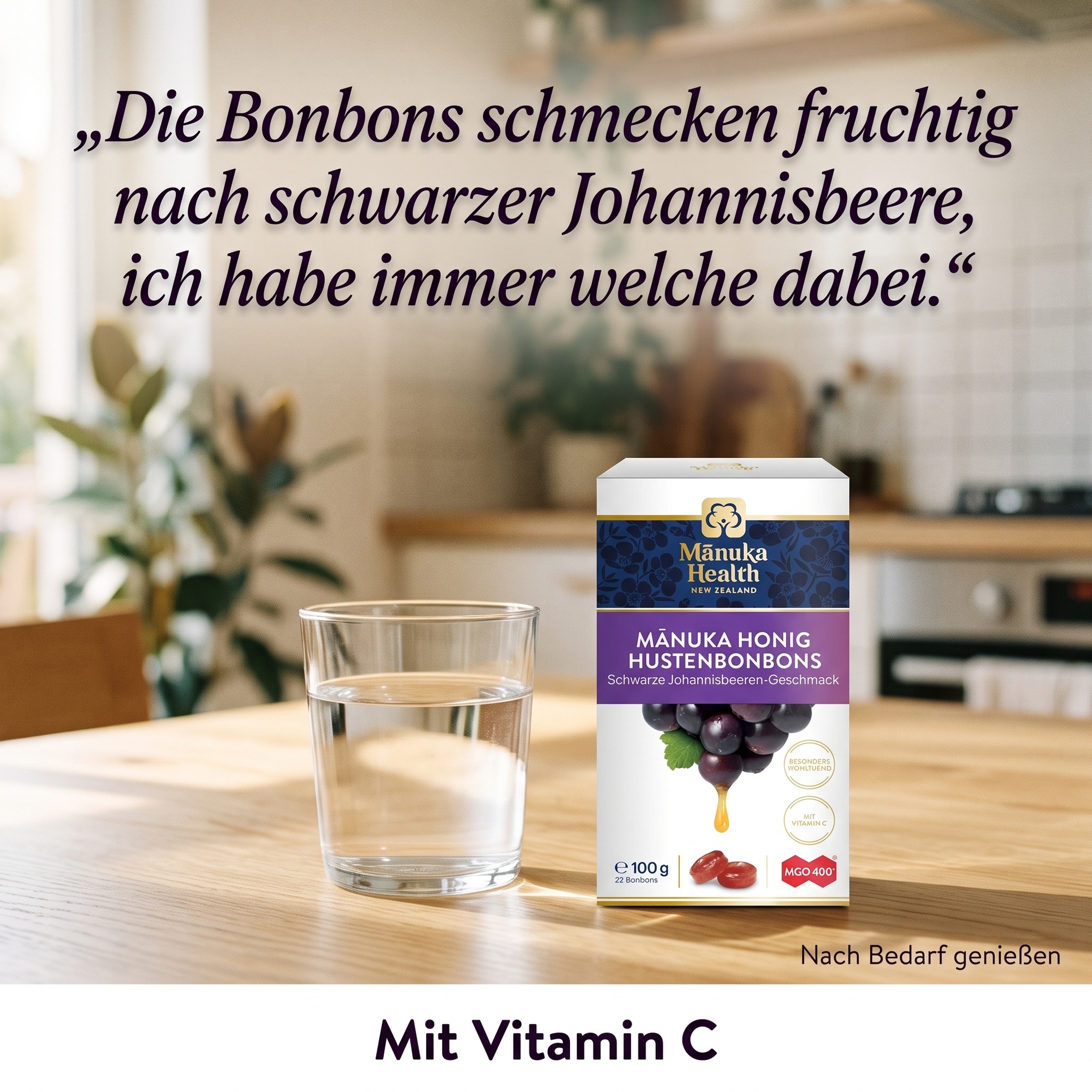 Hustenbonbons mit Manuka Honig + Schwarze Johannisbeere