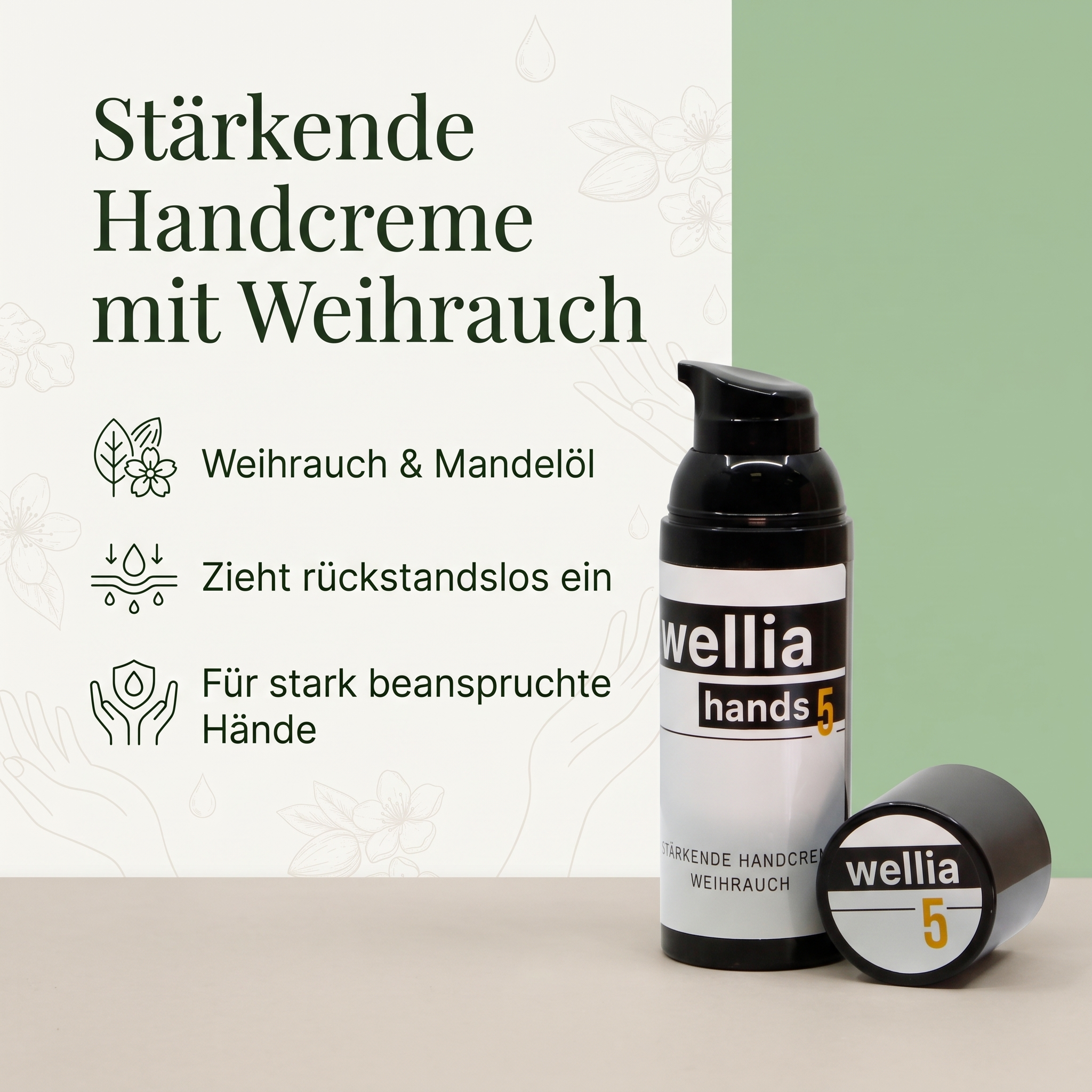 Stärkende Handcreme wellia 5 - Weihrauch