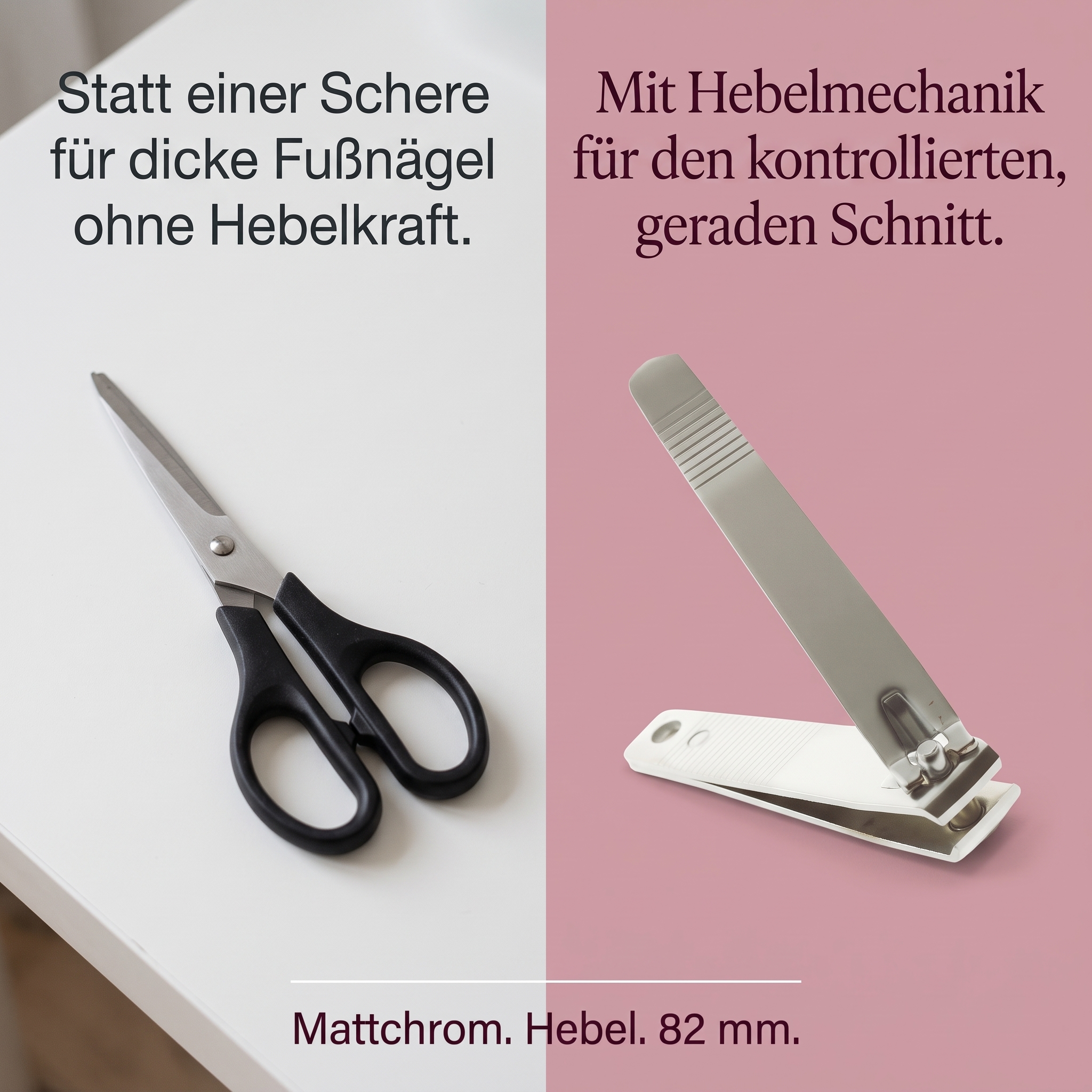 Fußnagelknipser mattchrom, 82mm 