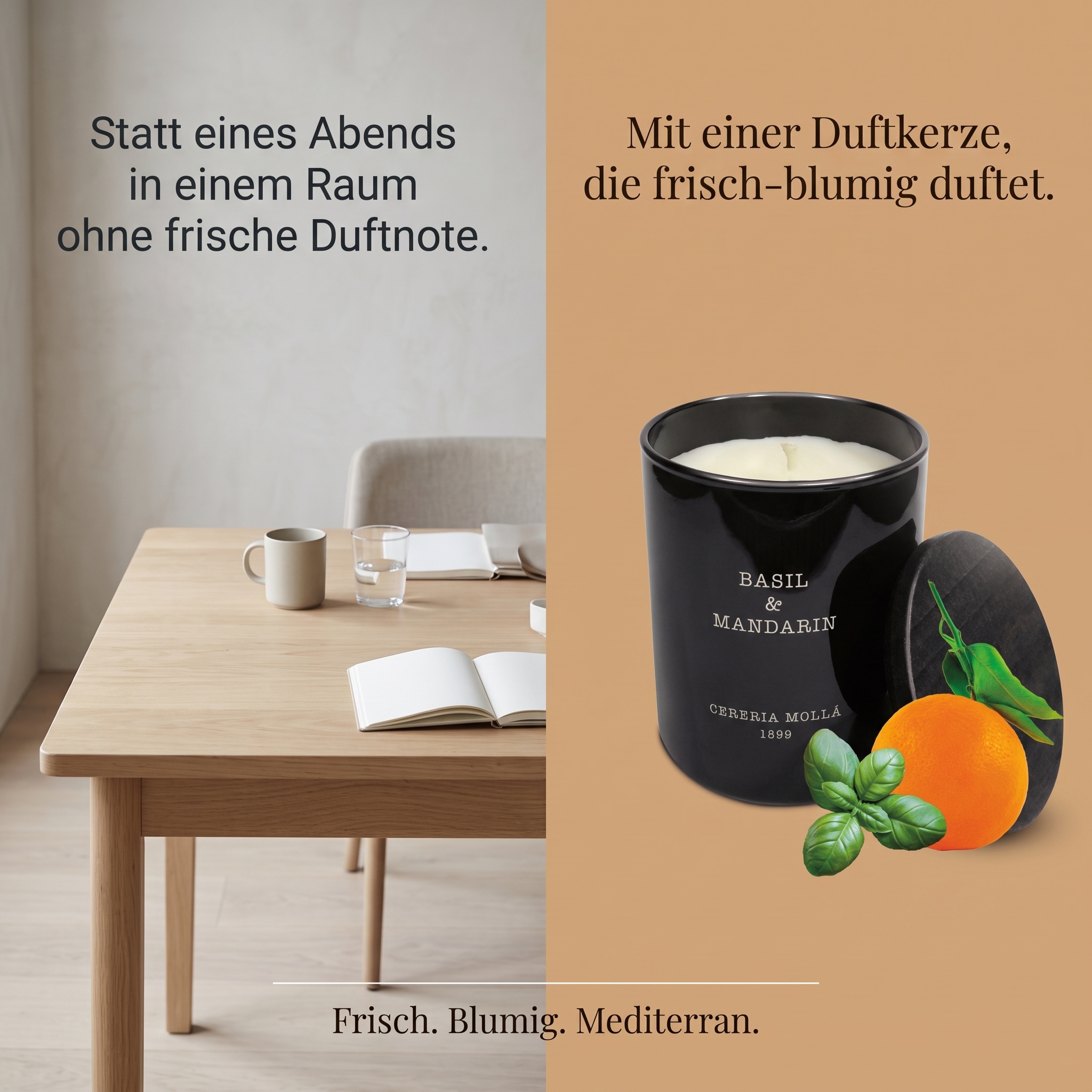 Duftkerze Basilikum & Mandarine 