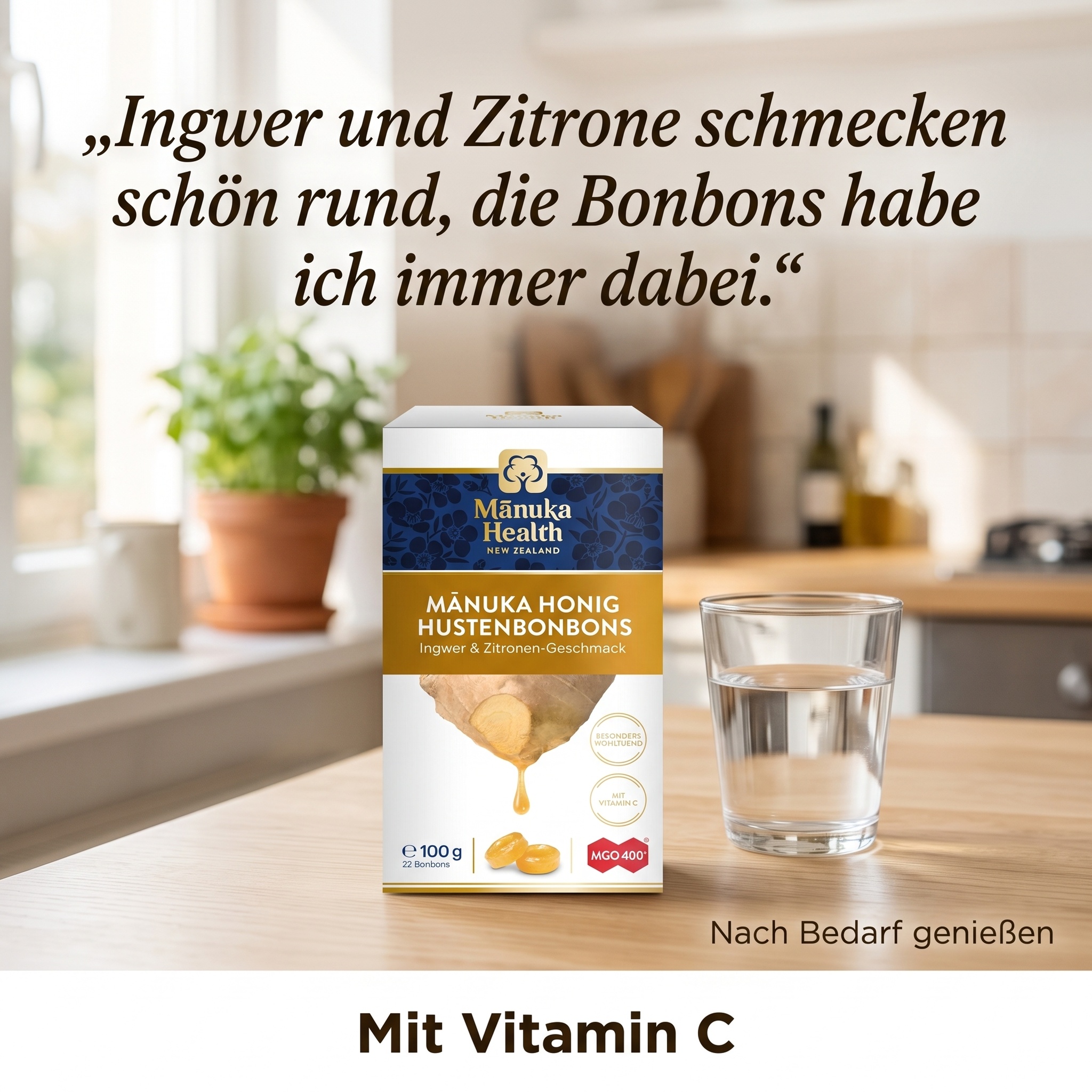 Hustenbonbons mit Manuka Honig + Ingwer + Zitrone