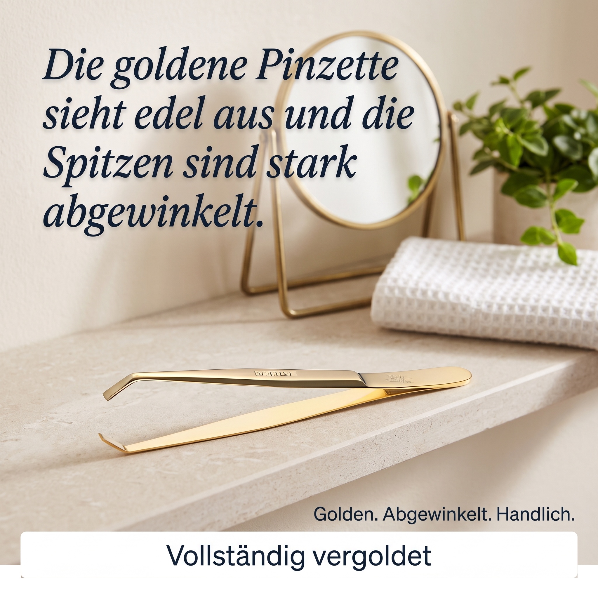 Pinzette vergoldet extra stark abgewinkelt Pinzette vergoldet extra stark abgewinkelt