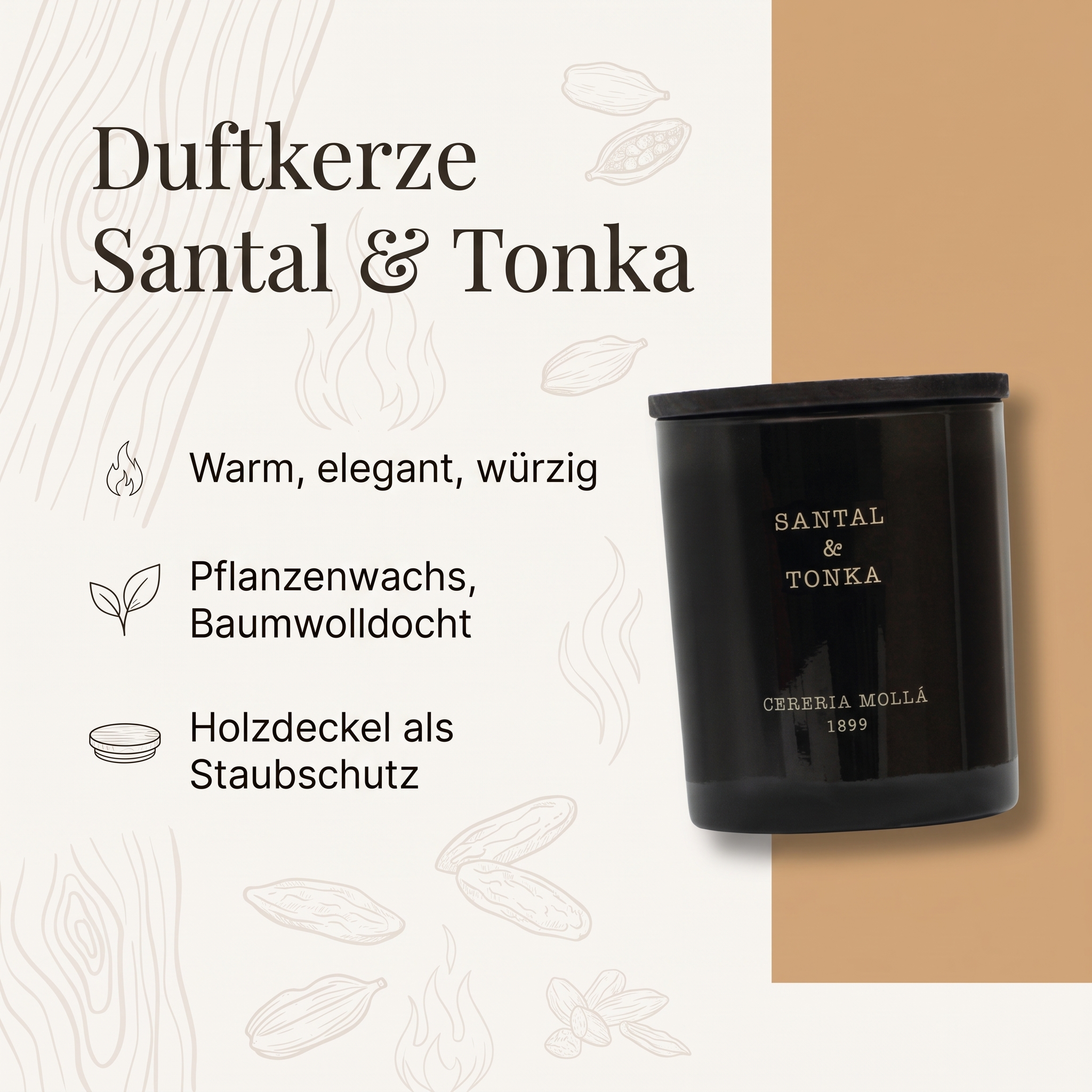 Duftkerze Santal & Tonka
