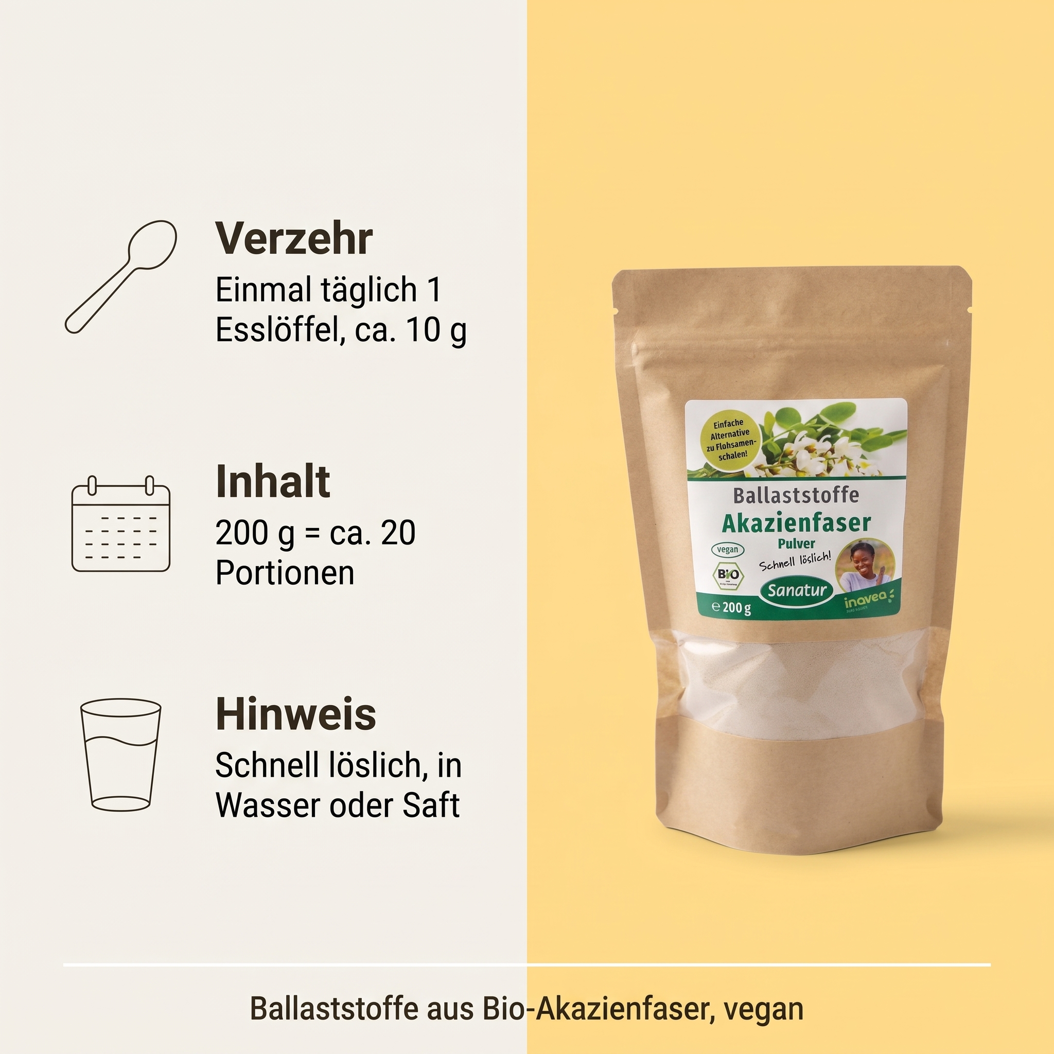 BIO Akazienfaser Pulver