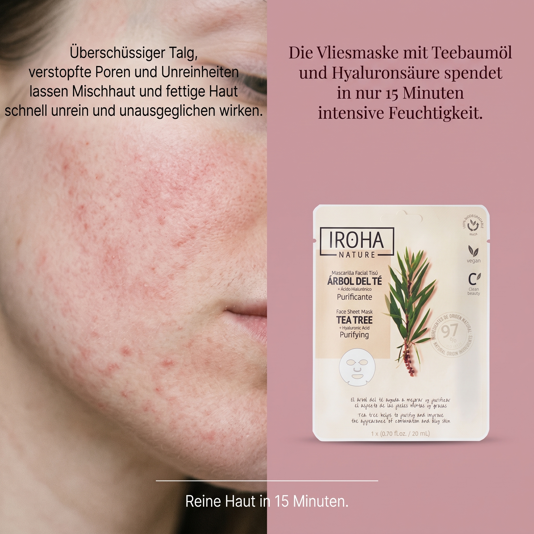 Vliesmaske Purifying Tea Tree