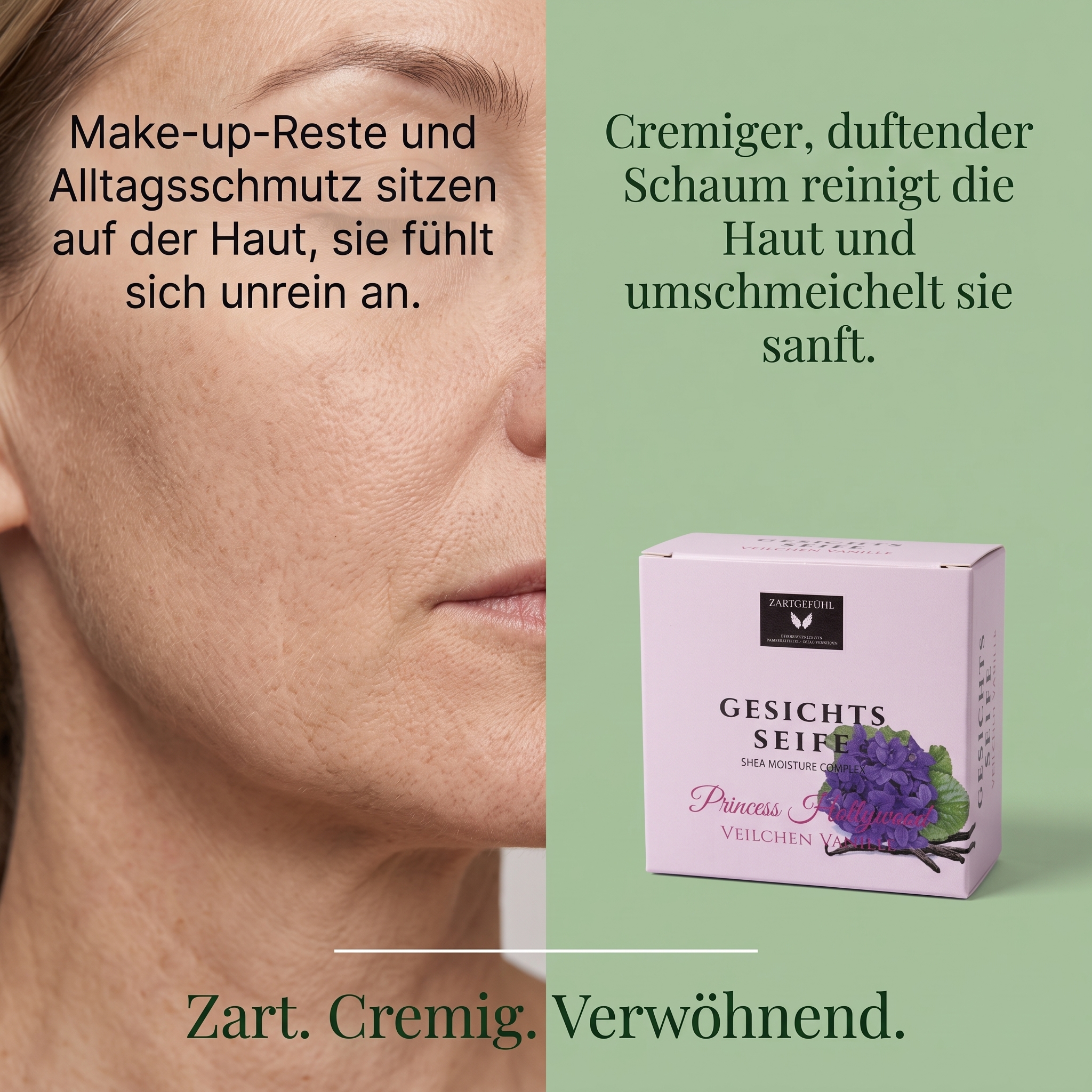 Gesichtsseife Princess Hollywood (Veilchen/Vanille) 